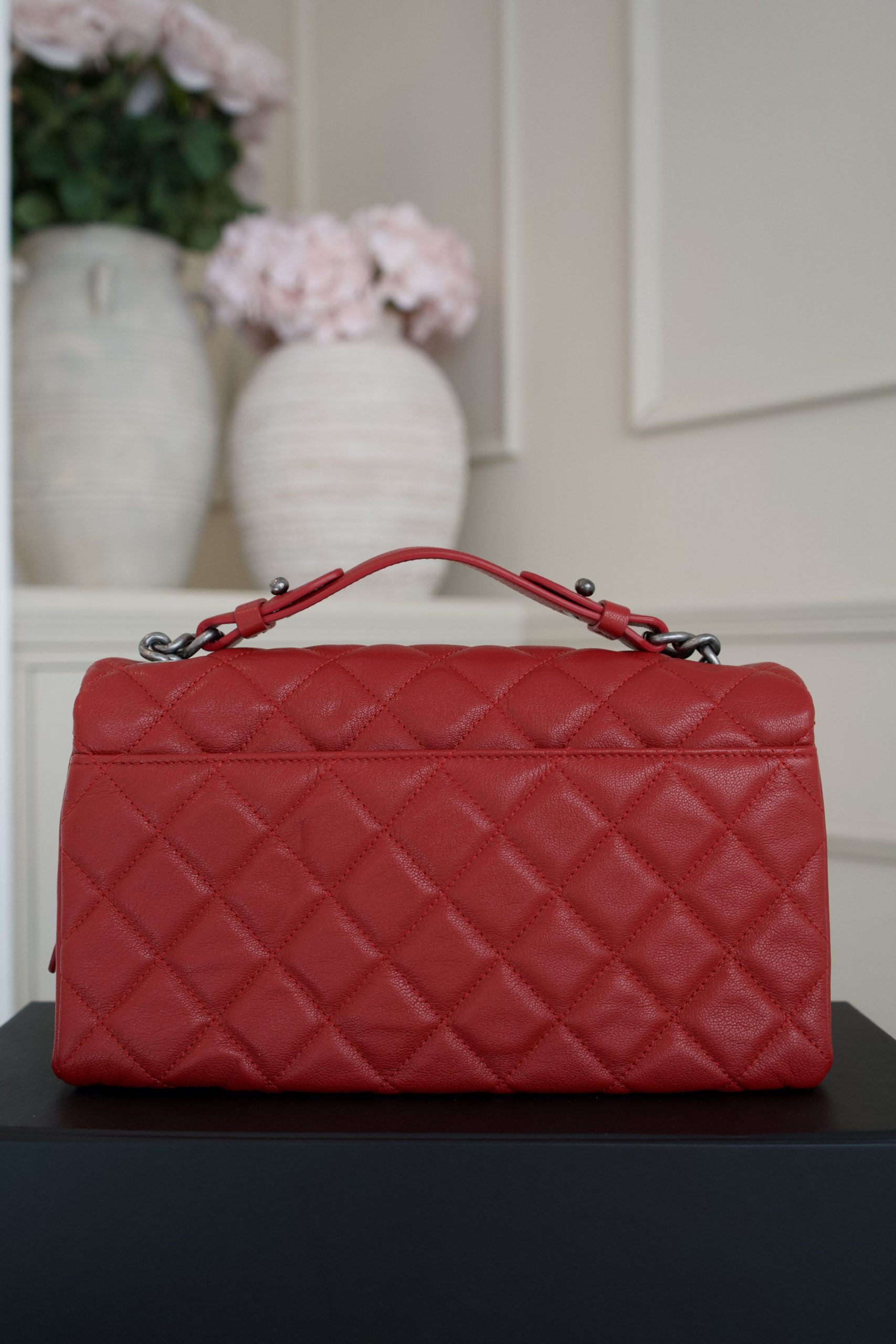 Chanel Red Quilted Goatskin Leather City Rock Flap Bag with Gunmetal Hardware - Image 3