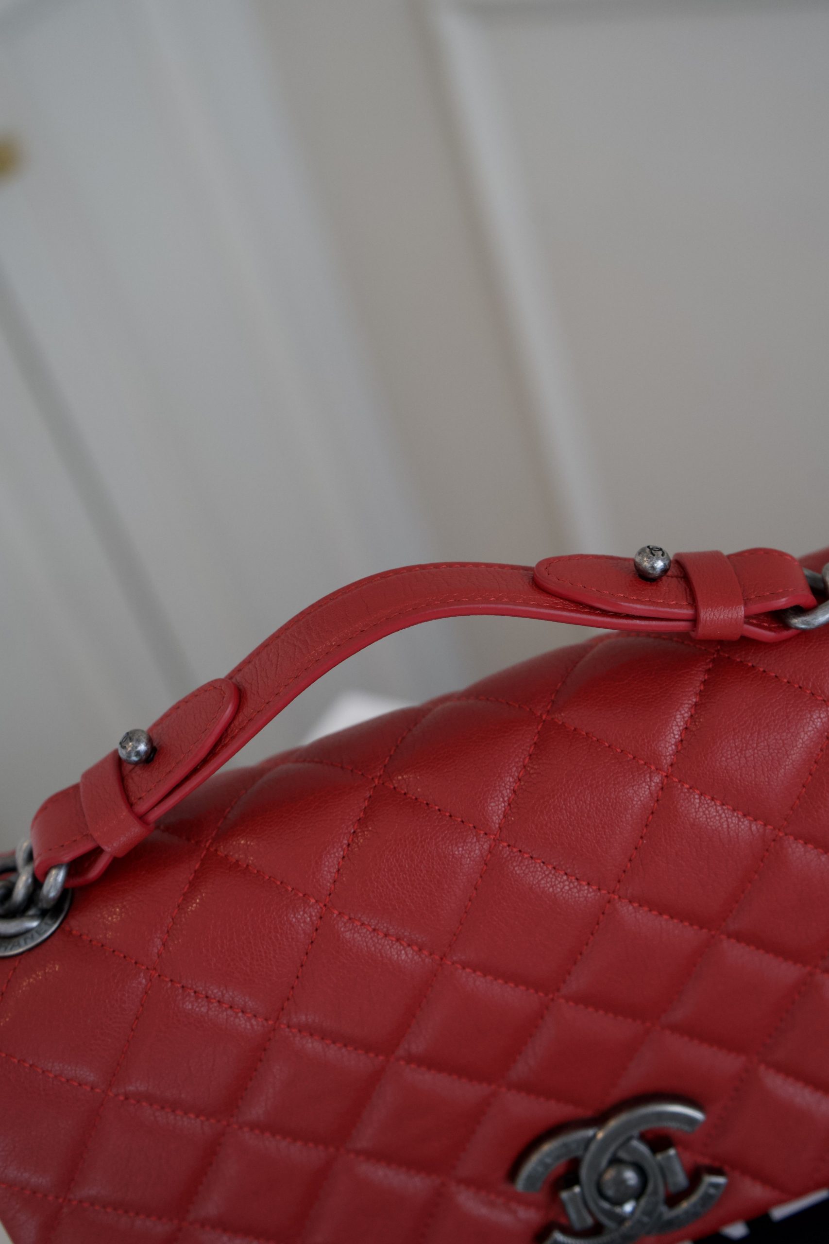 Chanel Red Quilted Goatskin Leather City Rock Flap Bag with Gunmetal Hardware - Image 8