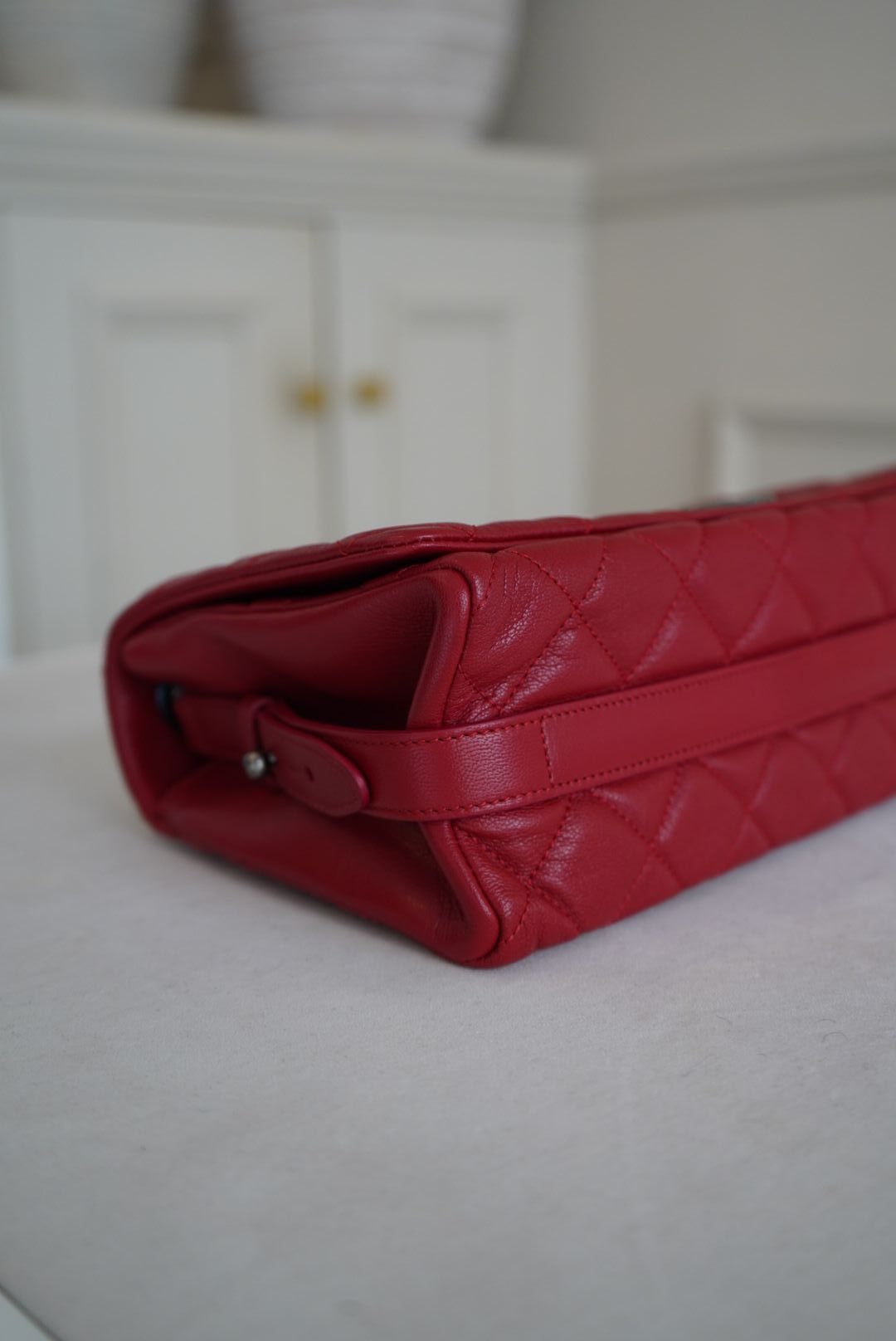 Chanel Red Quilted Goatskin Leather City Rock Flap Bag with Gunmetal Hardware - Image 12