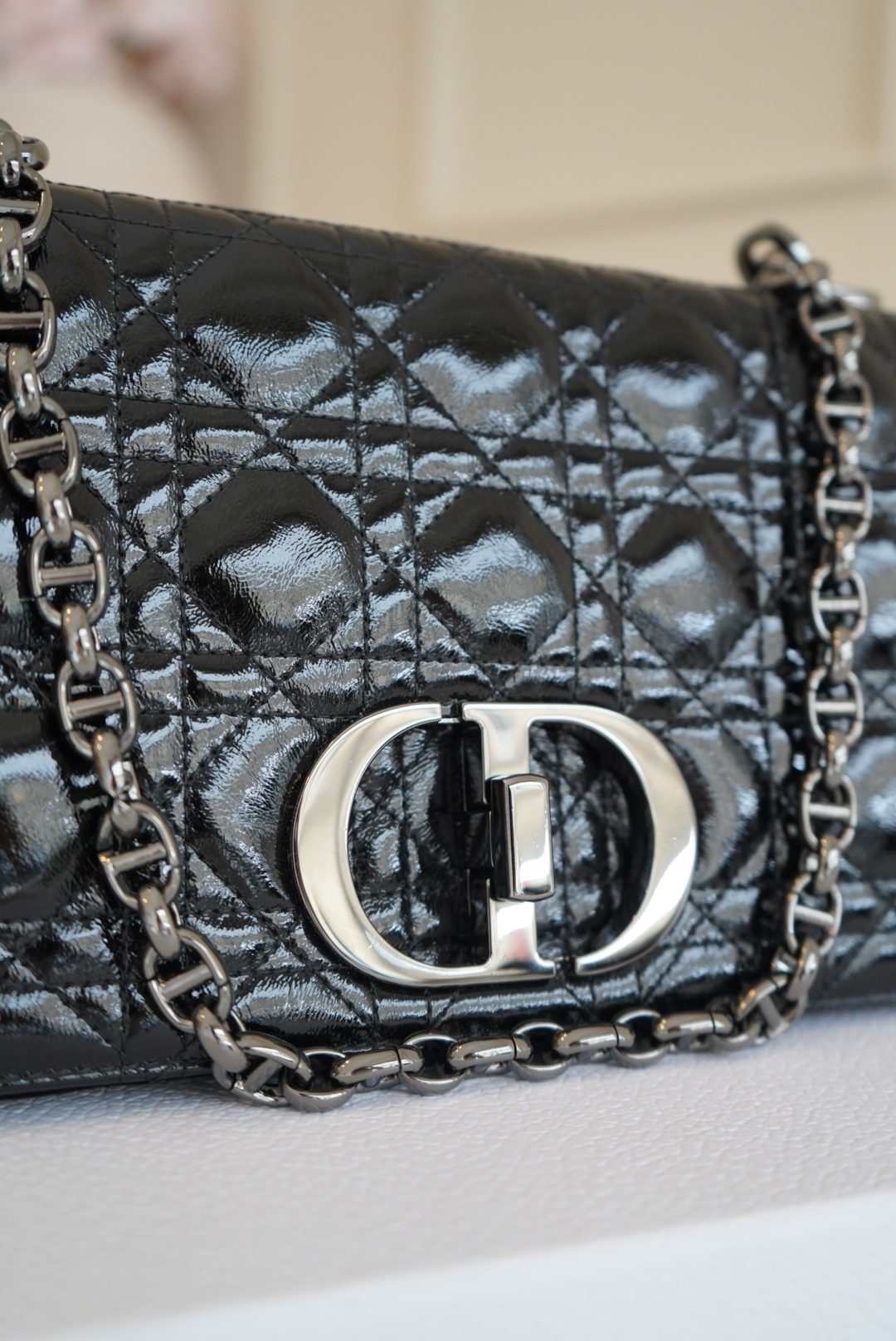 Christian Dior Caro Shoulder Bag In Black Quilted Calfskin With Gunmetal Hardware (2021) - Image 7