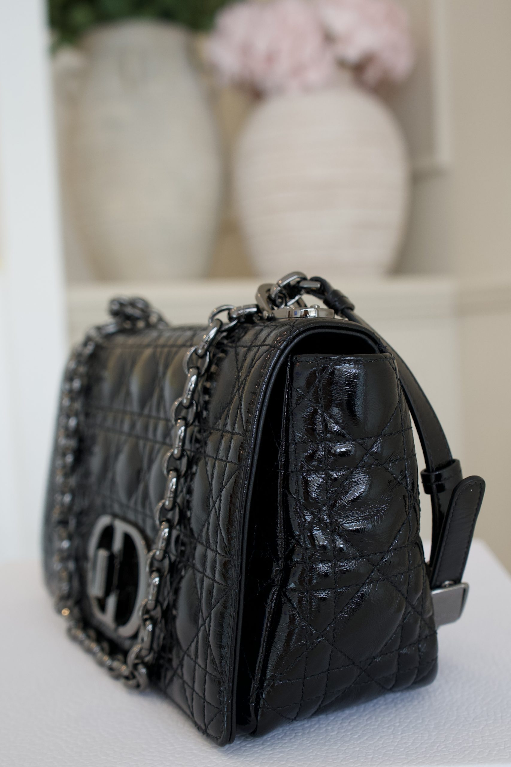 Christian Dior Caro Shoulder Bag In Black Quilted Calfskin With Gunmetal Hardware (2021) - Image 2