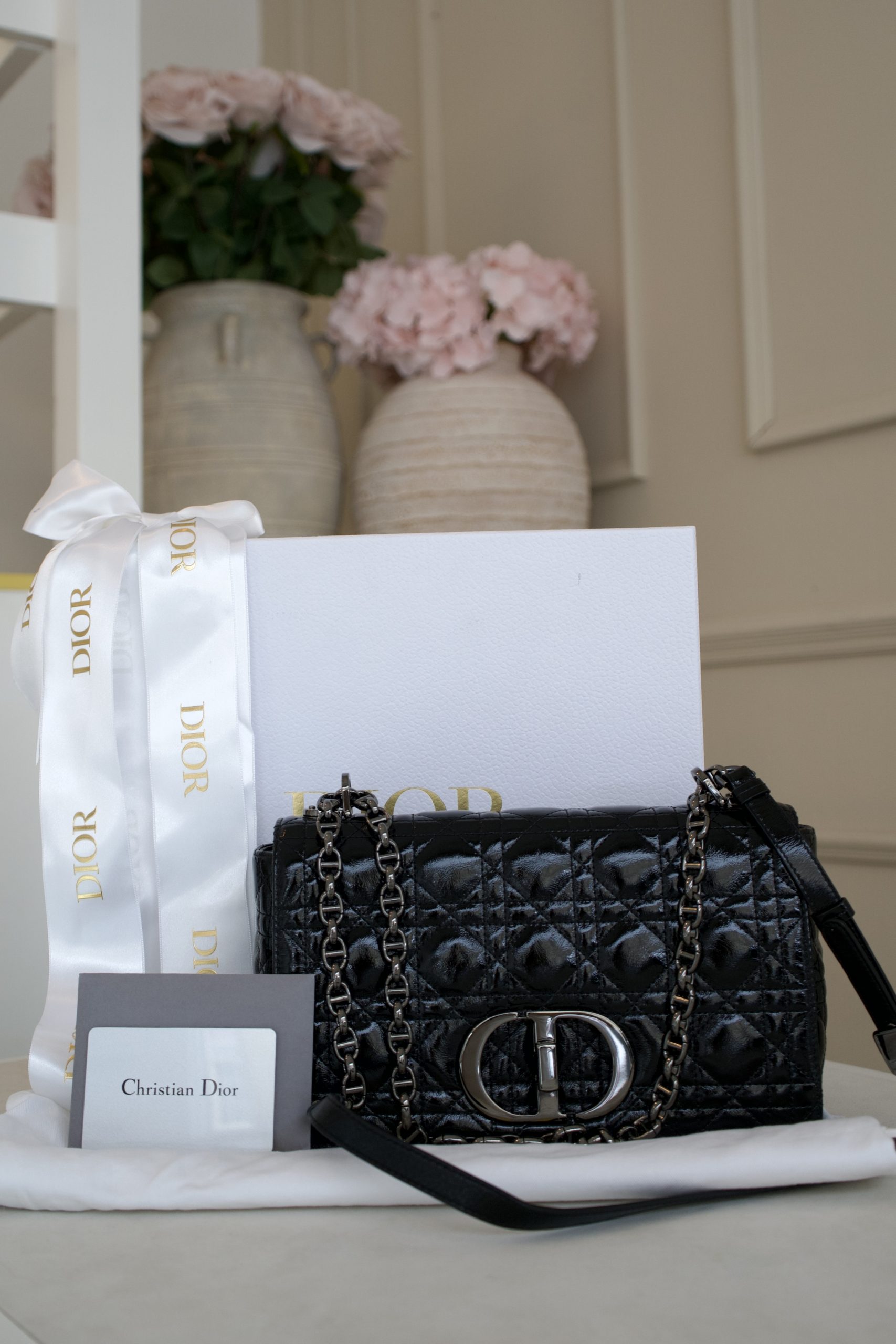 Christian Dior Caro Shoulder Bag In Black Quilted Calfskin With Gunmetal Hardware (2021) - Image 11