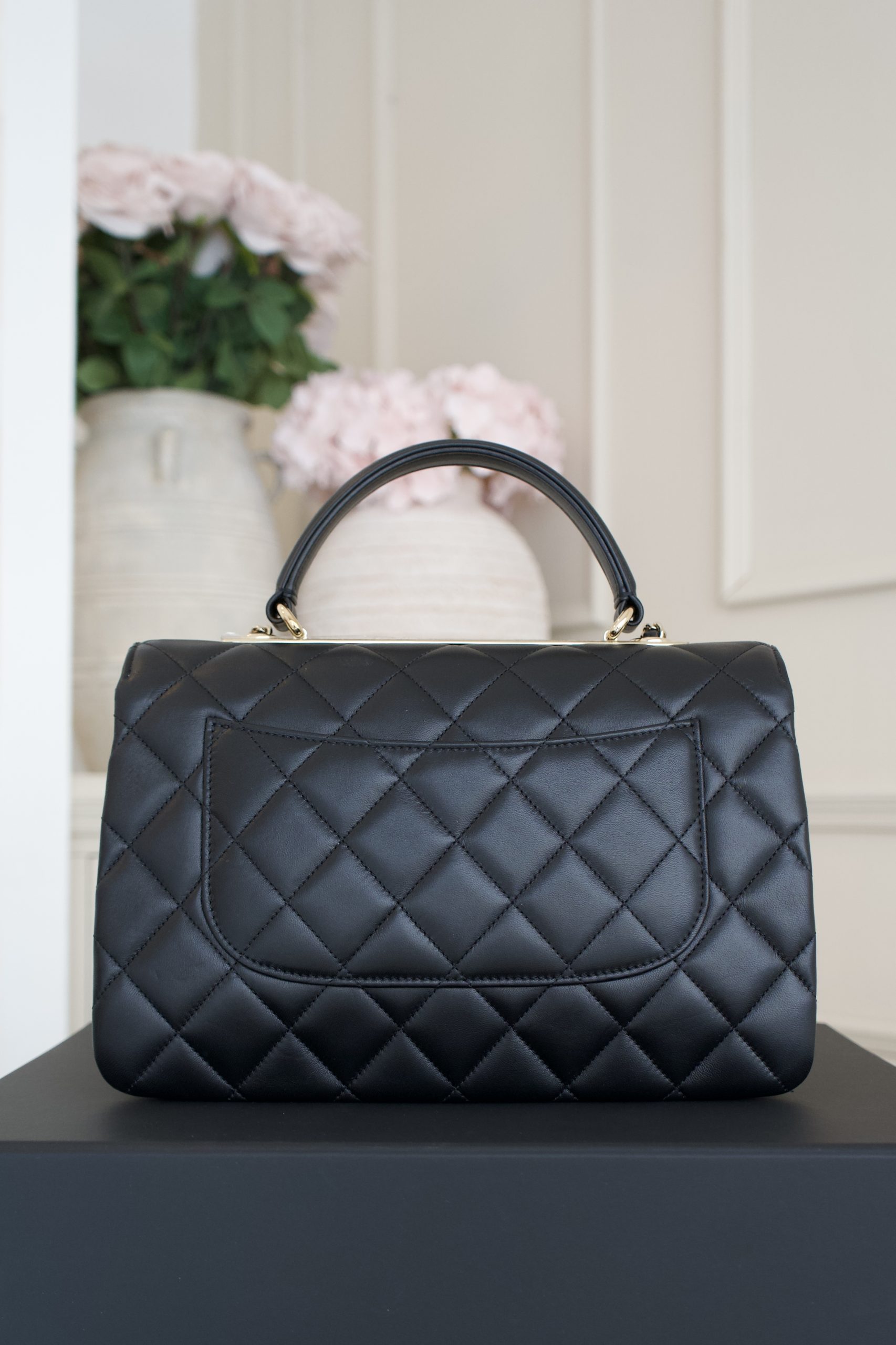 Chanel Black Quilted Large Leather Top Handle With Gold Hardware - Image 7
