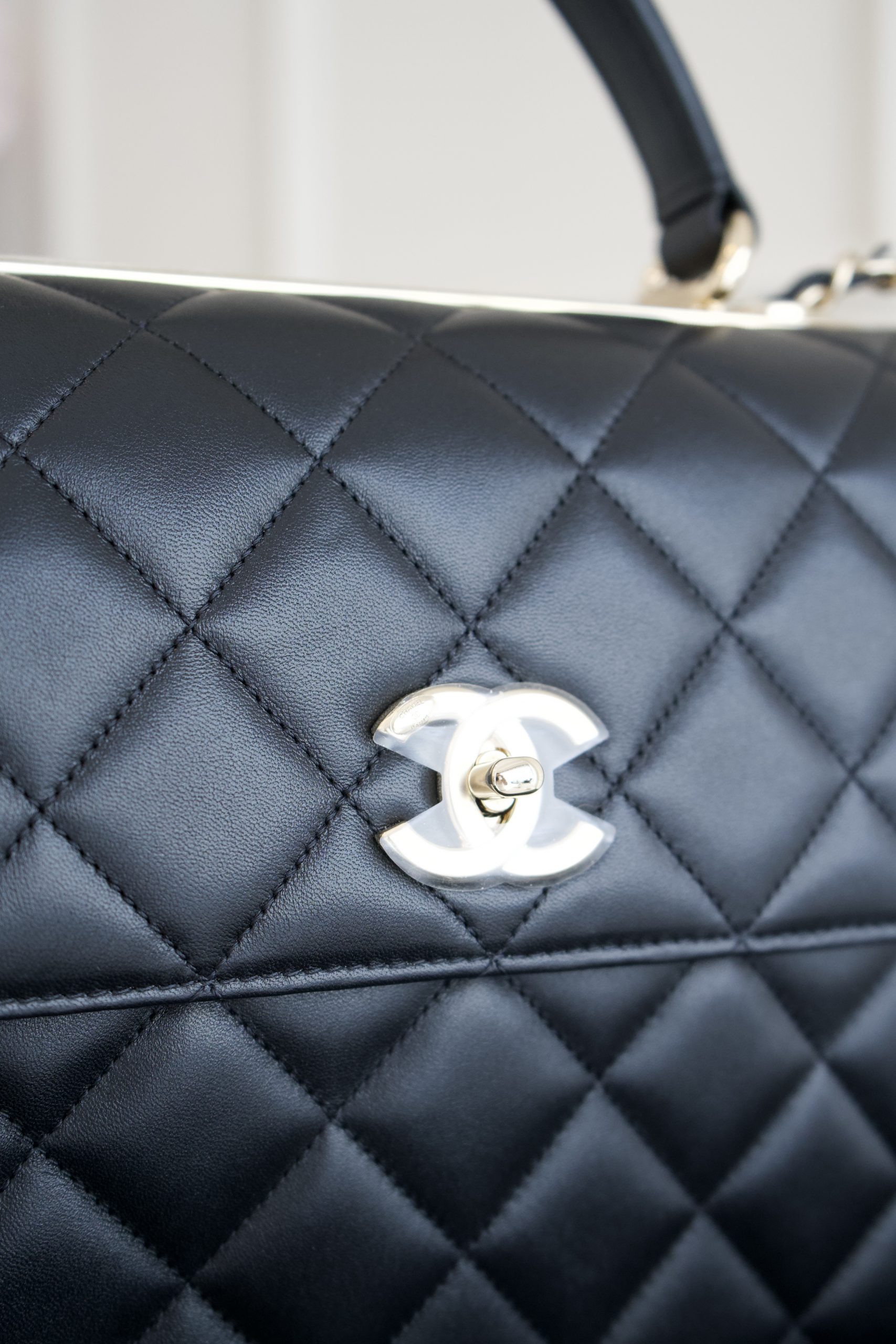 Chanel Black Quilted Large Leather Top Handle With Gold Hardware - Image 12