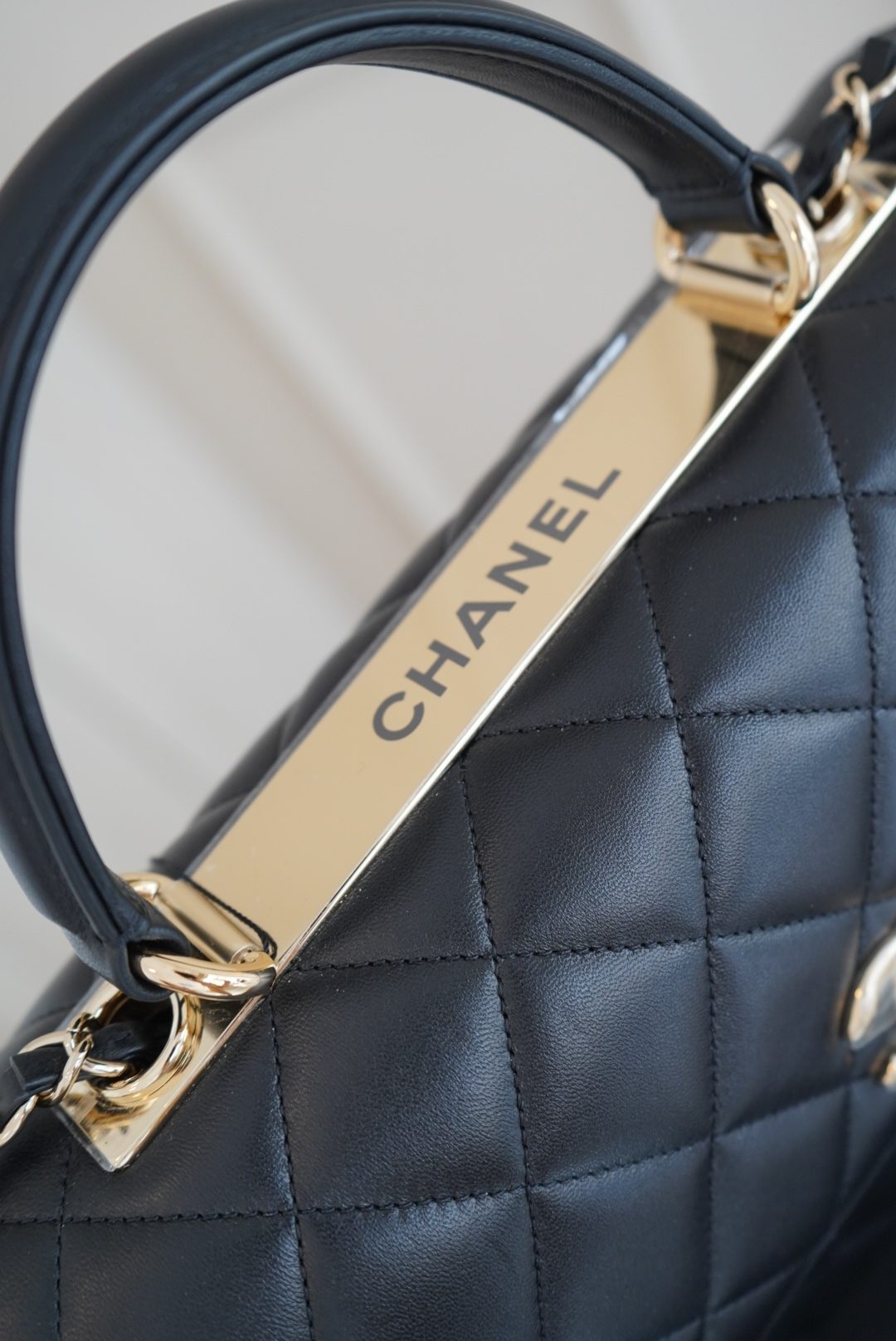 Chanel Black Quilted Large Leather Top Handle With Gold Hardware - Image 18