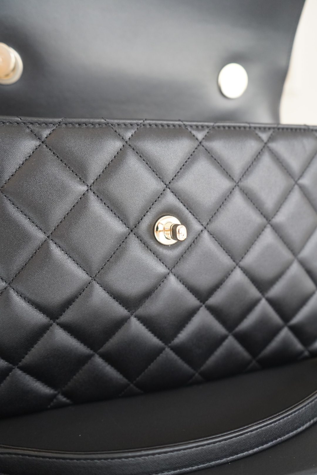 Chanel Black Quilted Large Leather Top Handle With Gold Hardware - Image 10