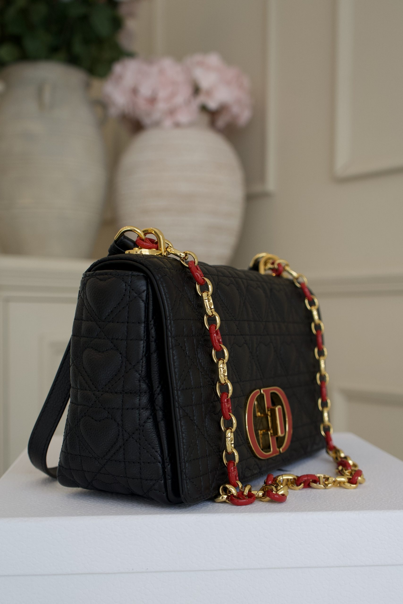 Christian Dior Dioramour Caro Bag In Black Calfskin Quilted With A Heart-Shaped Cannage Motif (2021) - Image 4