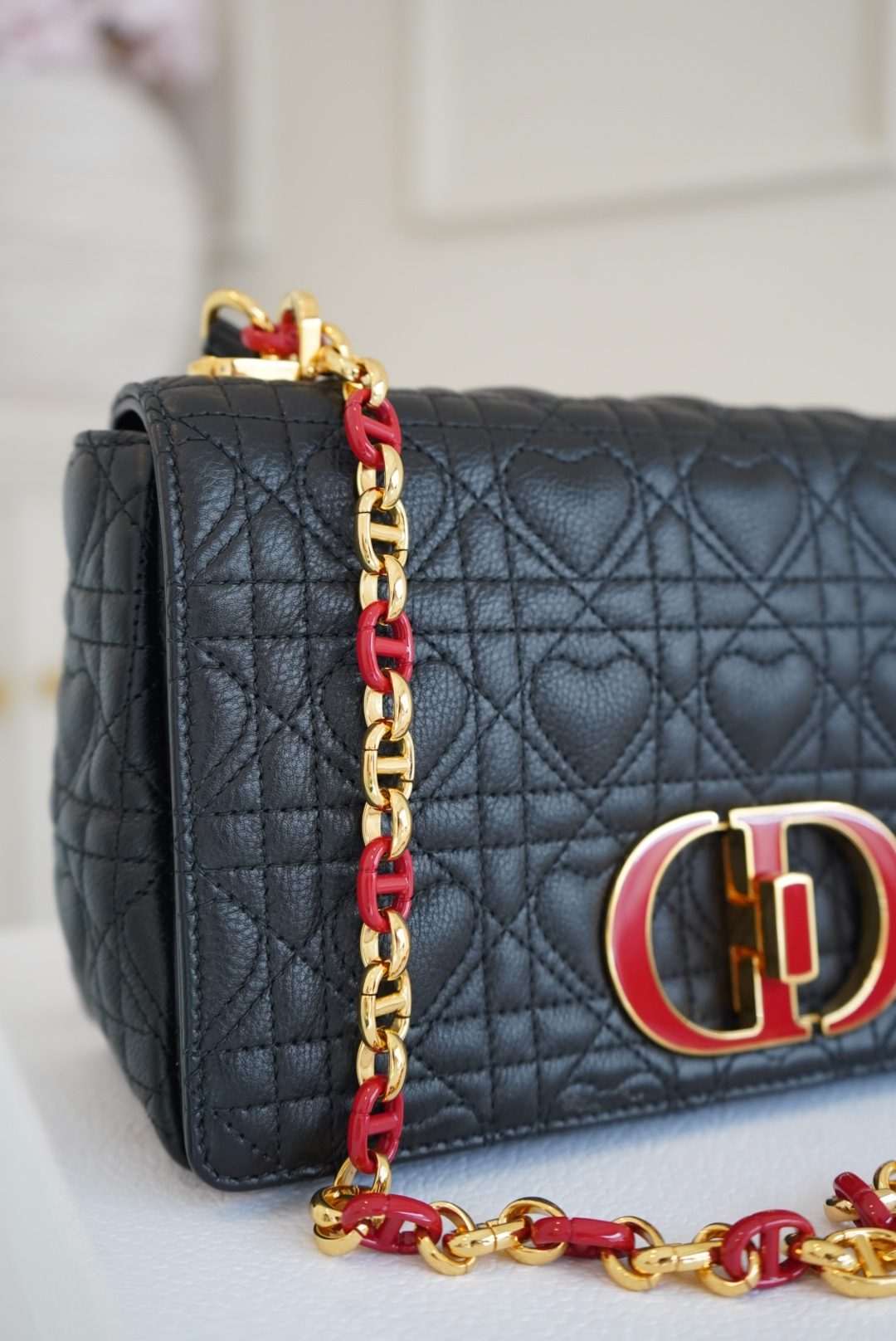 Christian Dior Dioramour Caro Bag In Black Calfskin Quilted With A Heart-Shaped Cannage Motif (2021) - Image 6
