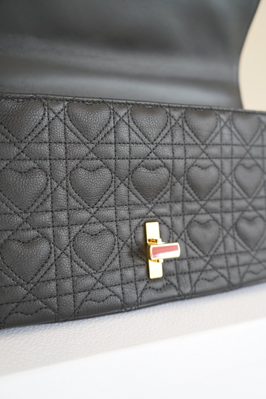 Christian Dior Dioramour Caro Bag In Black Calfskin Quilted With A Heart-Shaped Cannage Motif (2021) - Image 9