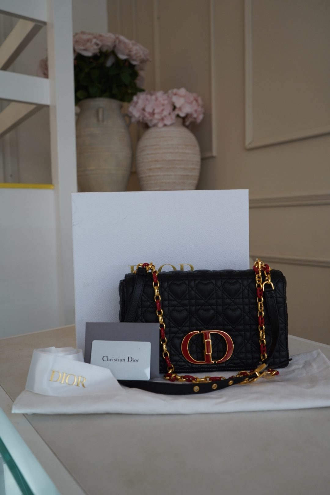 Christian Dior Dioramour Caro Bag In Black Calfskin Quilted With A Heart-Shaped Cannage Motif (2021) - Image 11