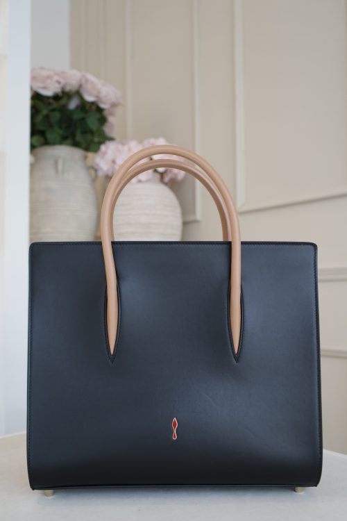 Christian Louboutin Paloma Tote With Studded Leopard-print Side Panels And Tan Handles