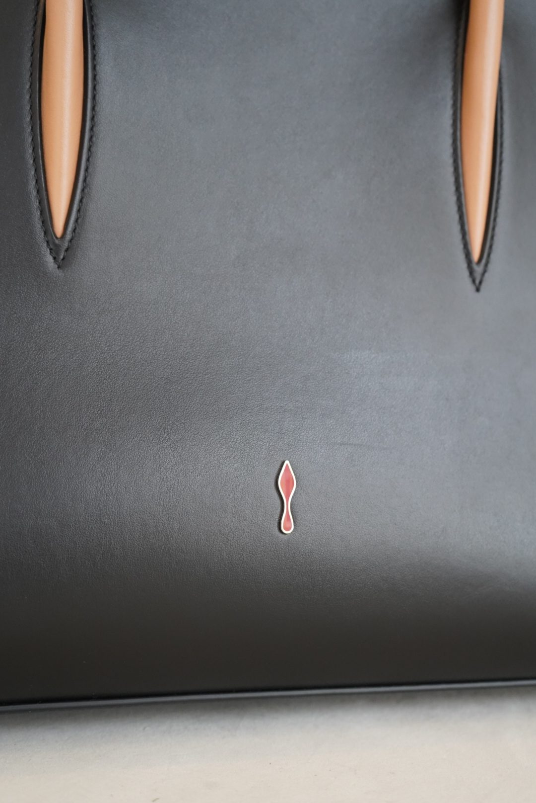 Christian Louboutin Paloma Tote With Studded Leopard-print Side Panels And Tan Handles - Image 7