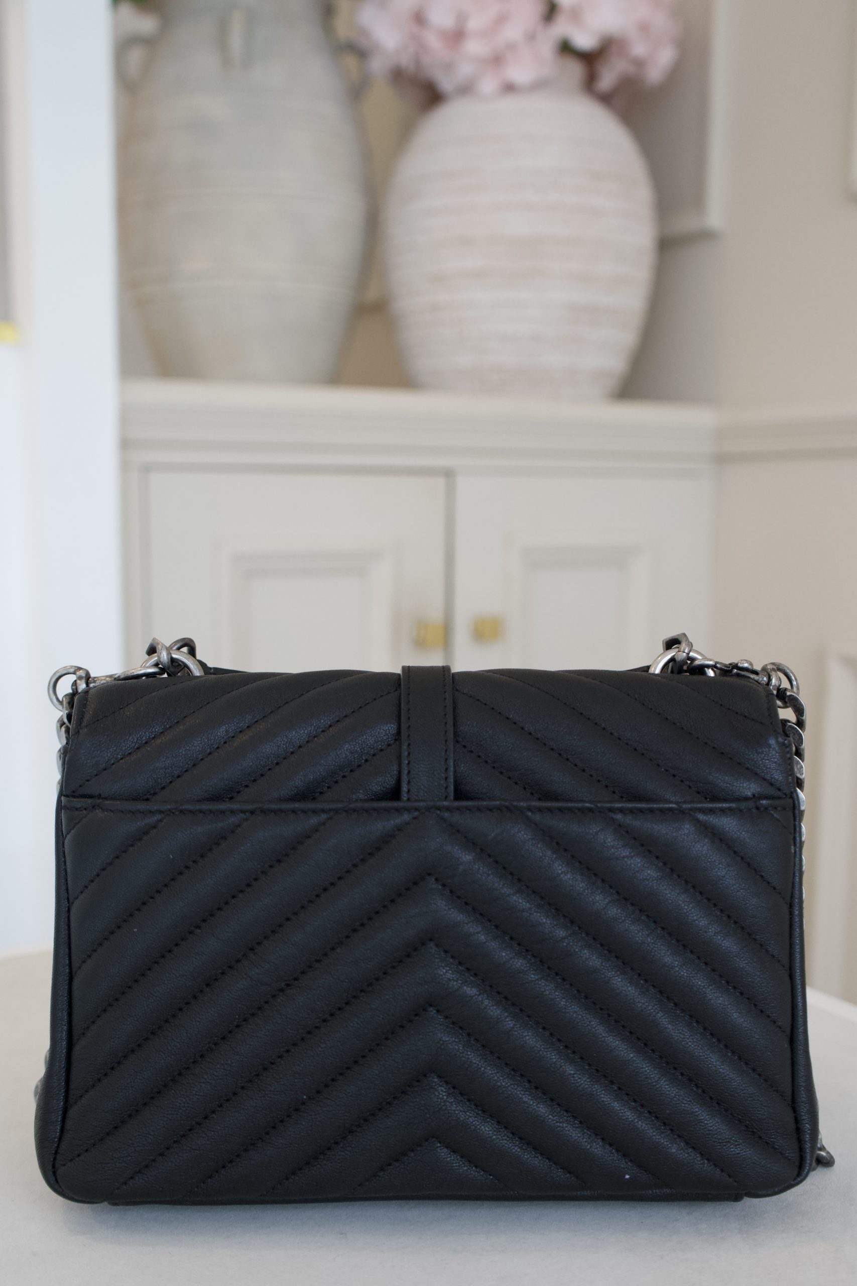 Saint Laurent College Bag In Quilted Lambskin Leather With Gunmetal Hardware (2024) - Image 3
