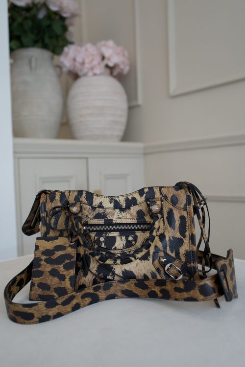 SOLD - Balenciaga Classic Mini City Bag In Bold Leopard Print On Smooth Calfskin Leather With Silver Hardware