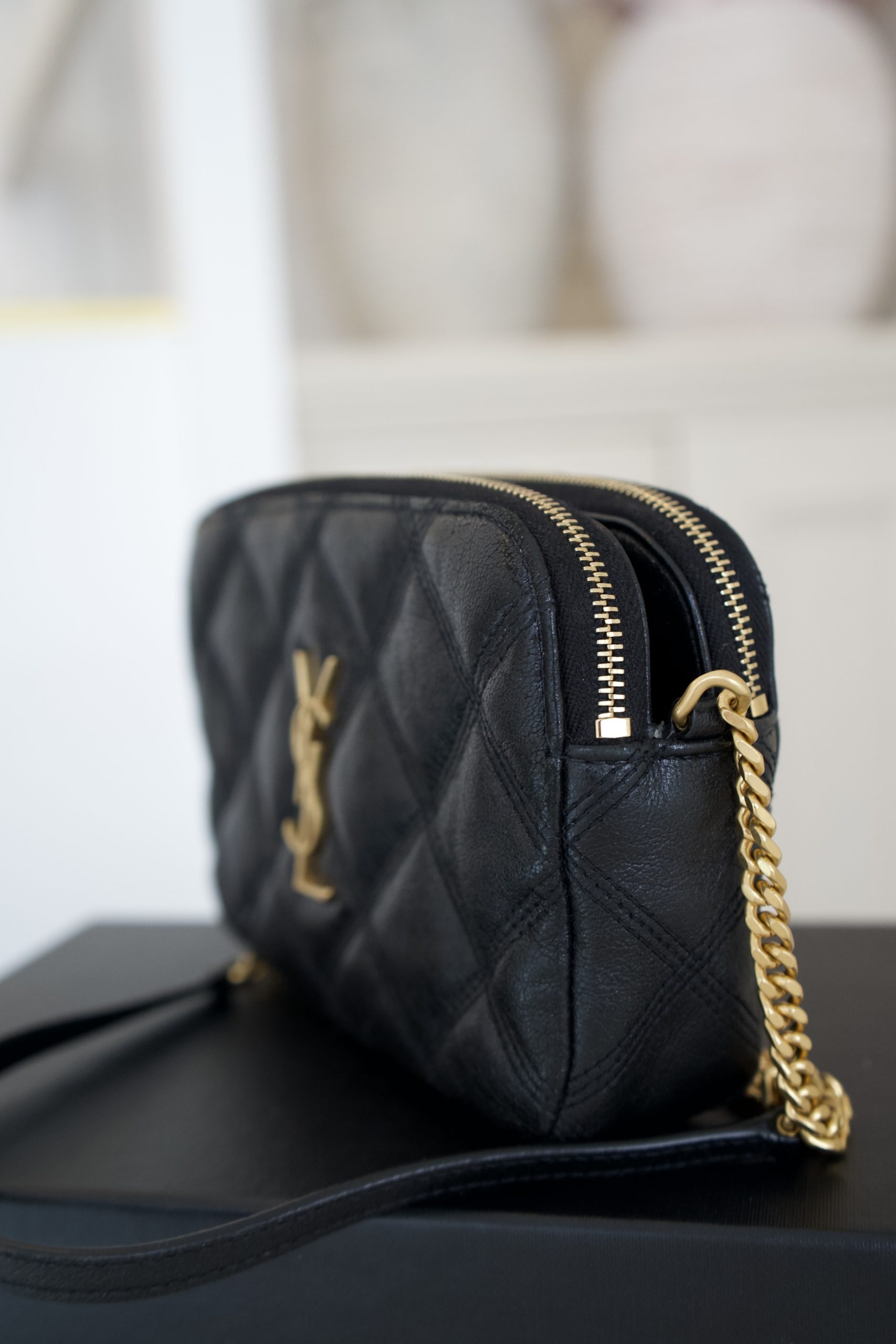 Saint Laurent Becky Pouch In Quilted Lambskin Leather Double Zip And Gold Tone Hardware (2020) - Image 2