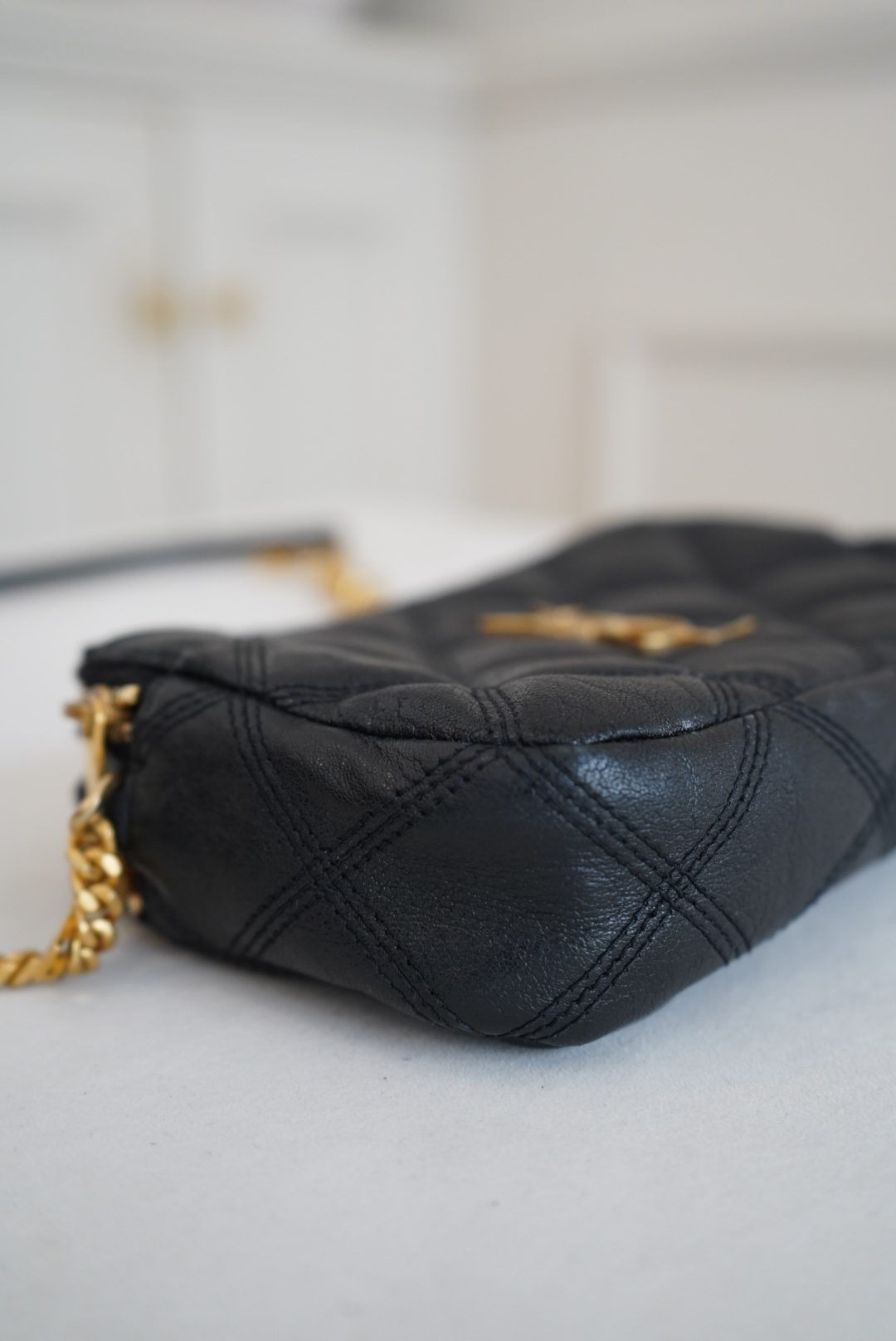 Saint Laurent Becky Pouch In Quilted Lambskin Leather Double Zip And Gold Tone Hardware (2020) - Image 5