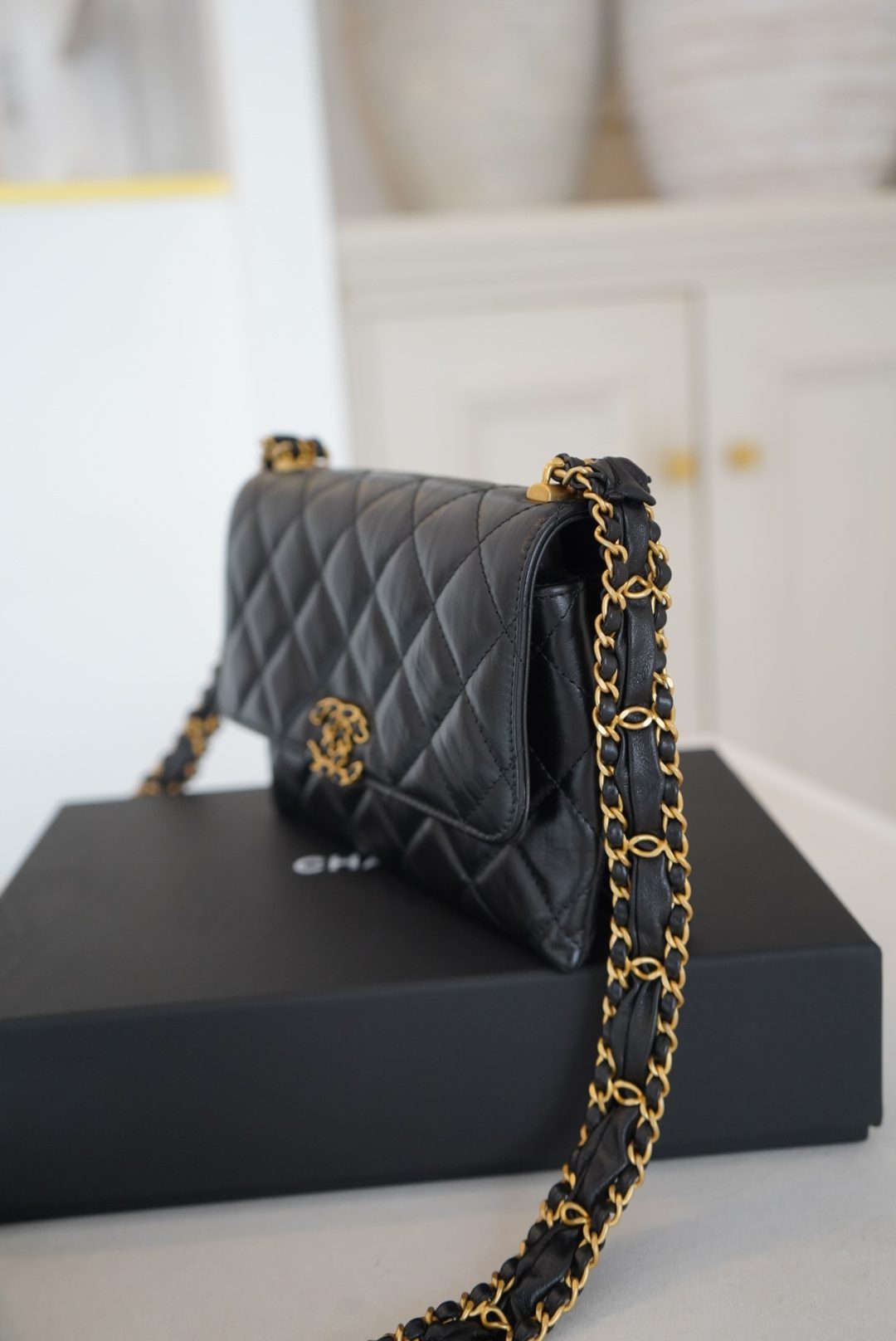 Chanel 19 Black Limited Edition Lambskin Quilted with Gold Hardware - Image 2