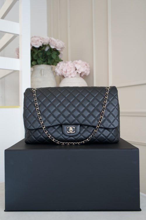 Chanel Black Maxi (limited release) in Black Quilted Leather with Gold Hardware
