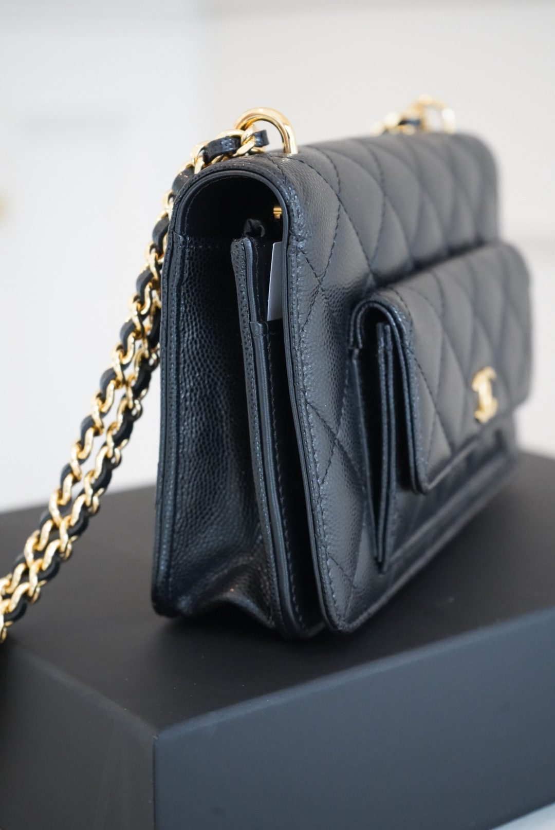 Chanel Pocket Twins Wallet on Chain Black Caviar, Gold Hardware - Image 4