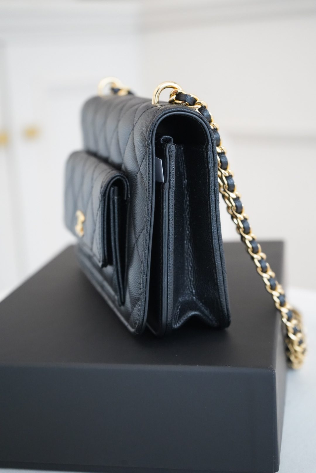 Chanel Pocket Twins Wallet on Chain Black Caviar, Gold Hardware - Image 5