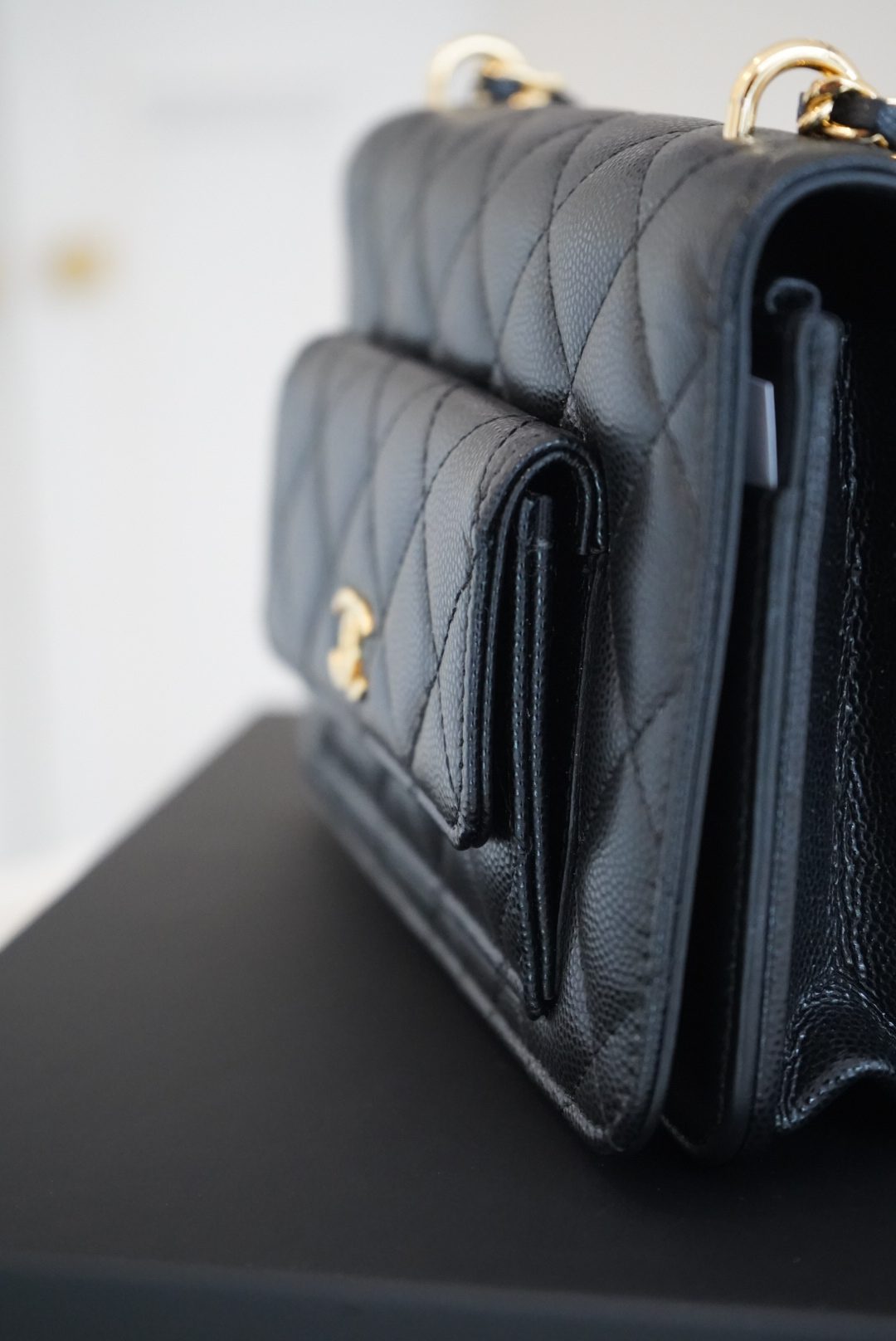 Chanel Pocket Twins Wallet on Chain Black Caviar, Gold Hardware - Image 6