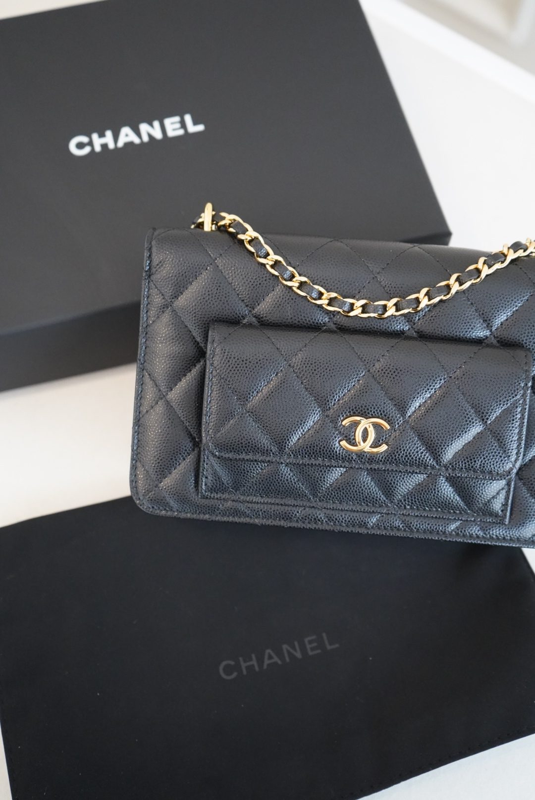 Chanel Pocket Twins Wallet on Chain Black Caviar, Gold Hardware - Image 9