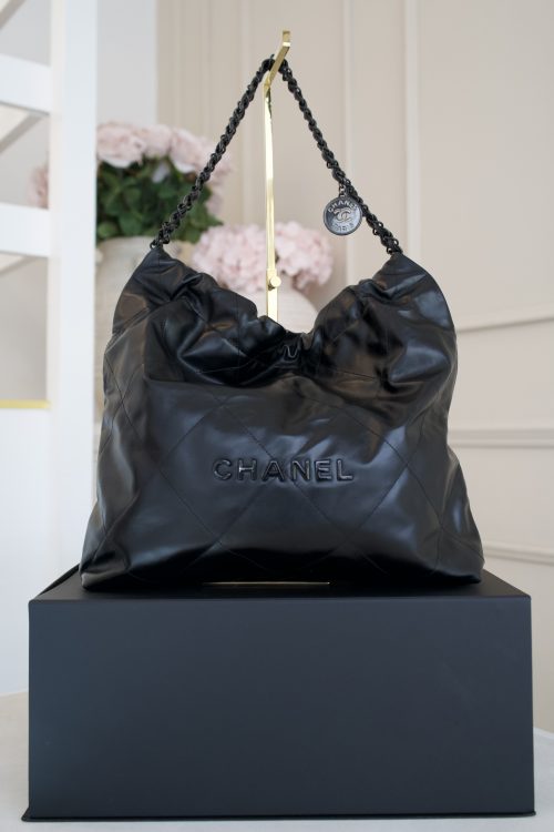 Chanel 22 So Black Calfskin Black Hardware