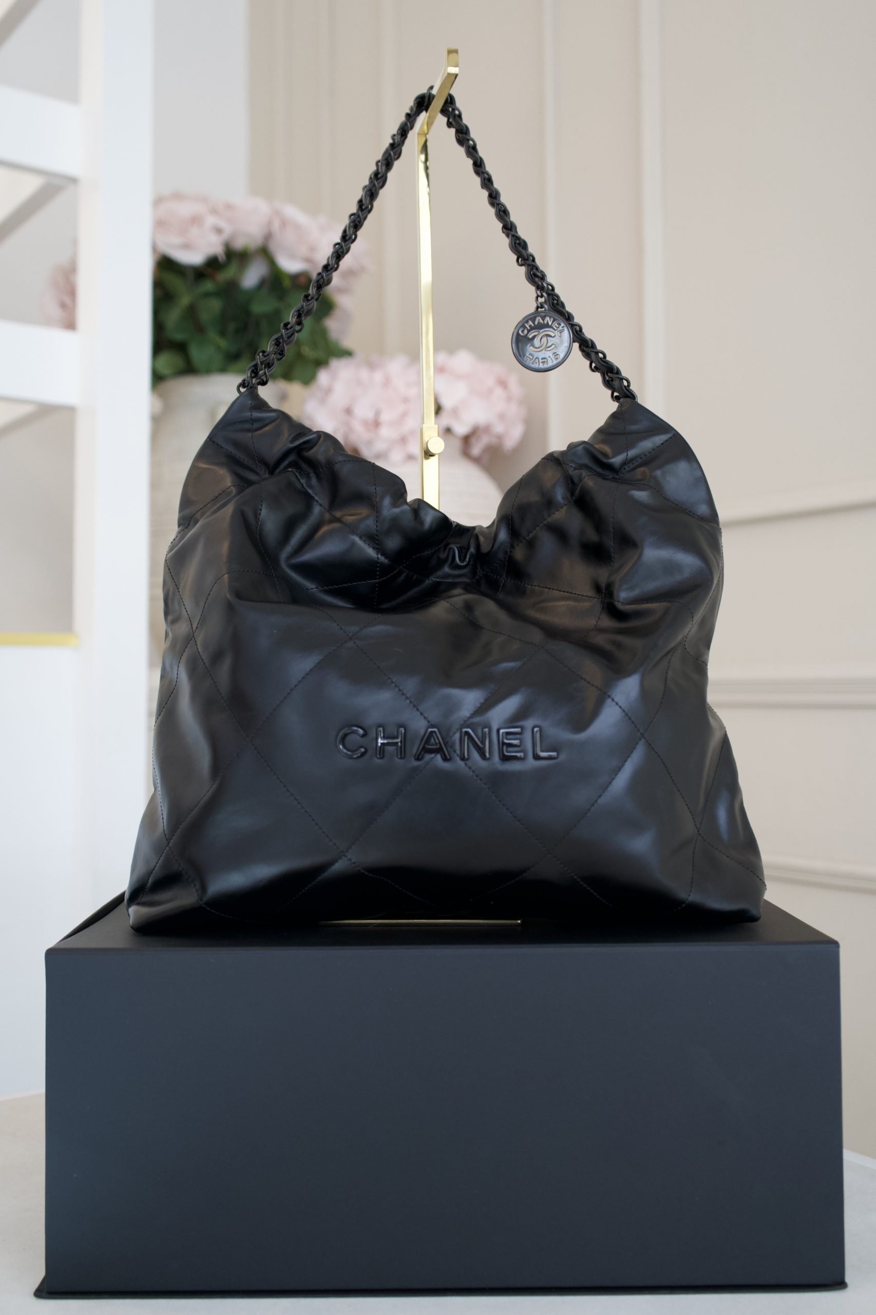 Chanel 22 So Black Calfskin Black Hardware