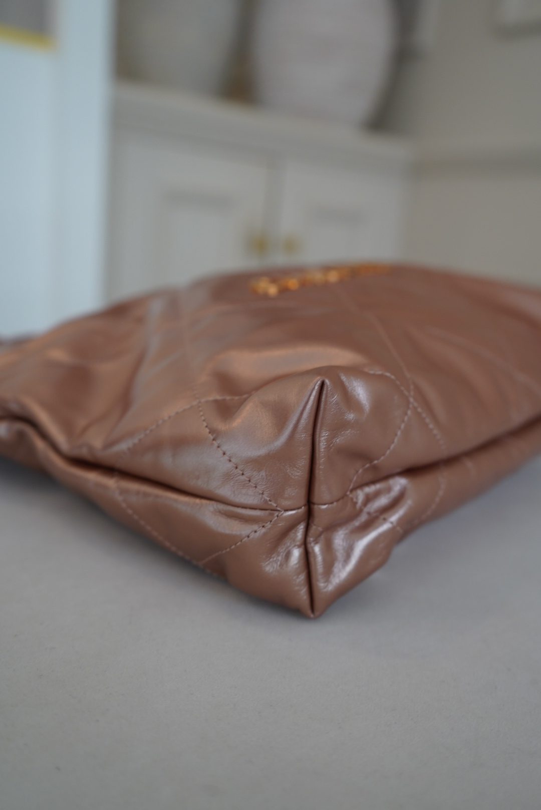 SOLD - Chanel 22 Rose Gold Shiny Calfskin with Rose Gold Hardware - Image 10