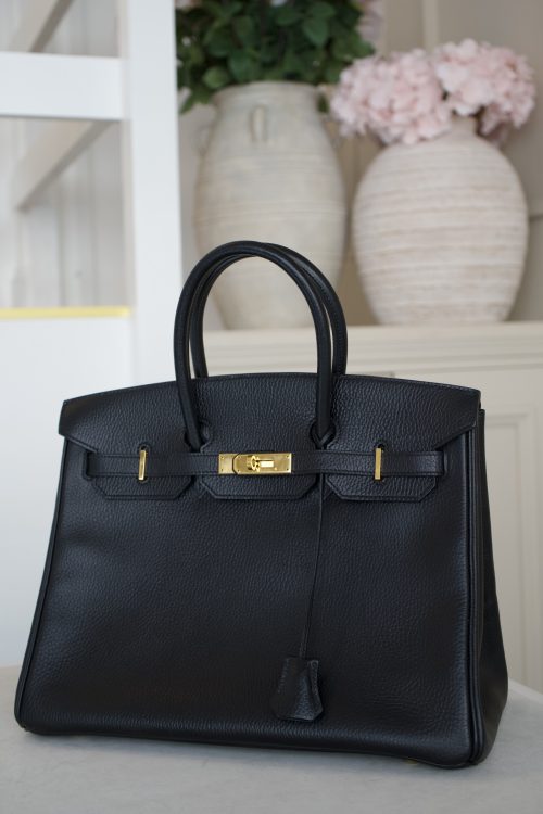 SOLD - Hermes Black Ardennes Birkin 35 With Gold Hardware in Togo Leather 1997