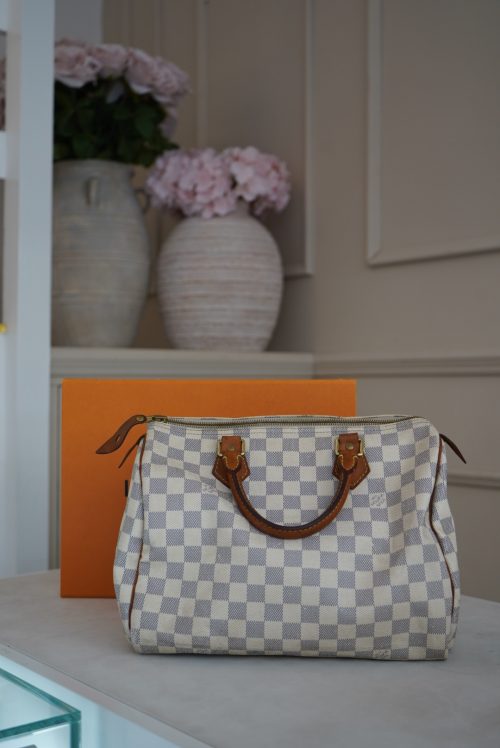 Louis Vuitton Speedy 30 Damier Azur Canvas Bag year 2010