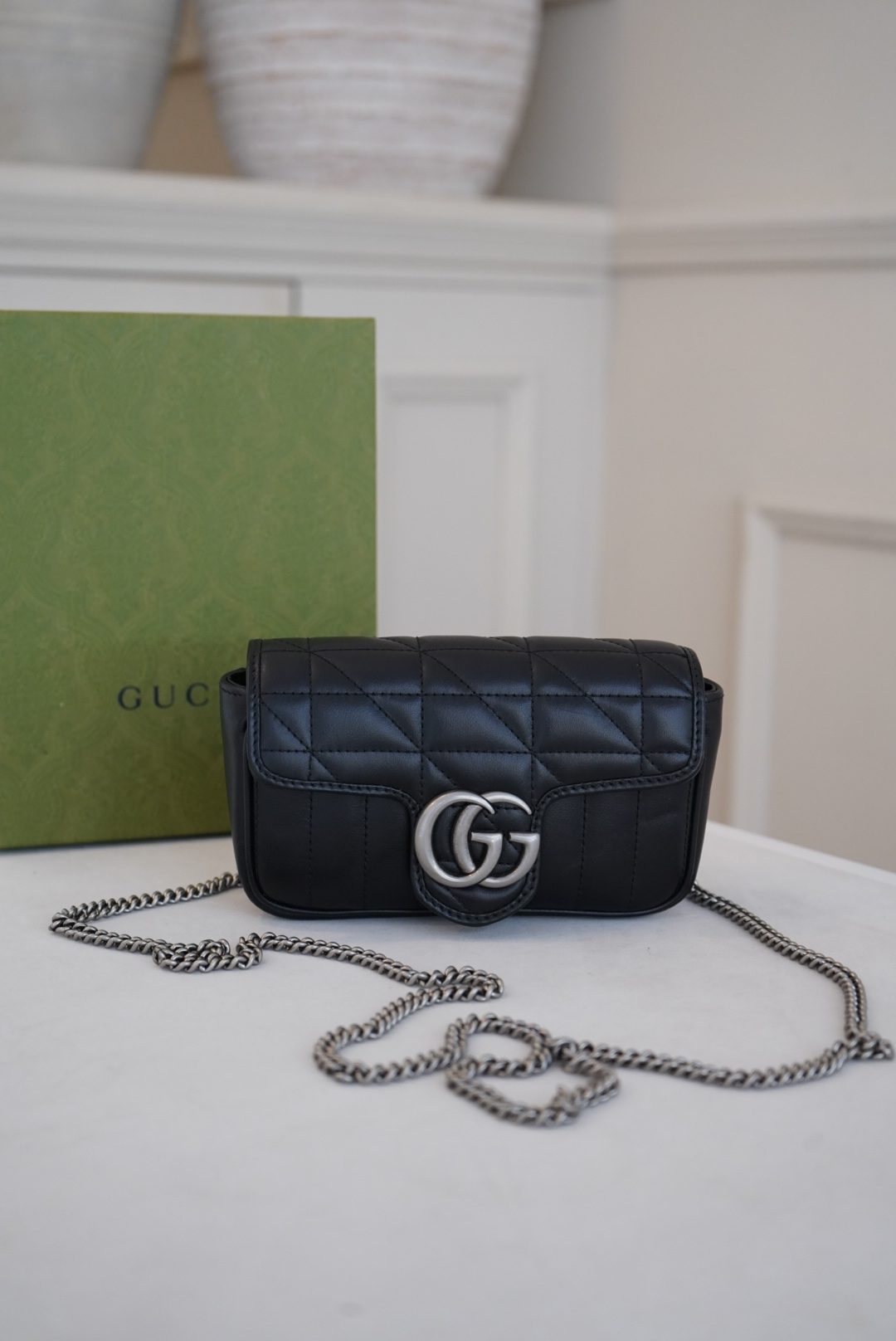 Gucci GG Marmont super mini bag with silver toned double G plaque 2024 - Image 6