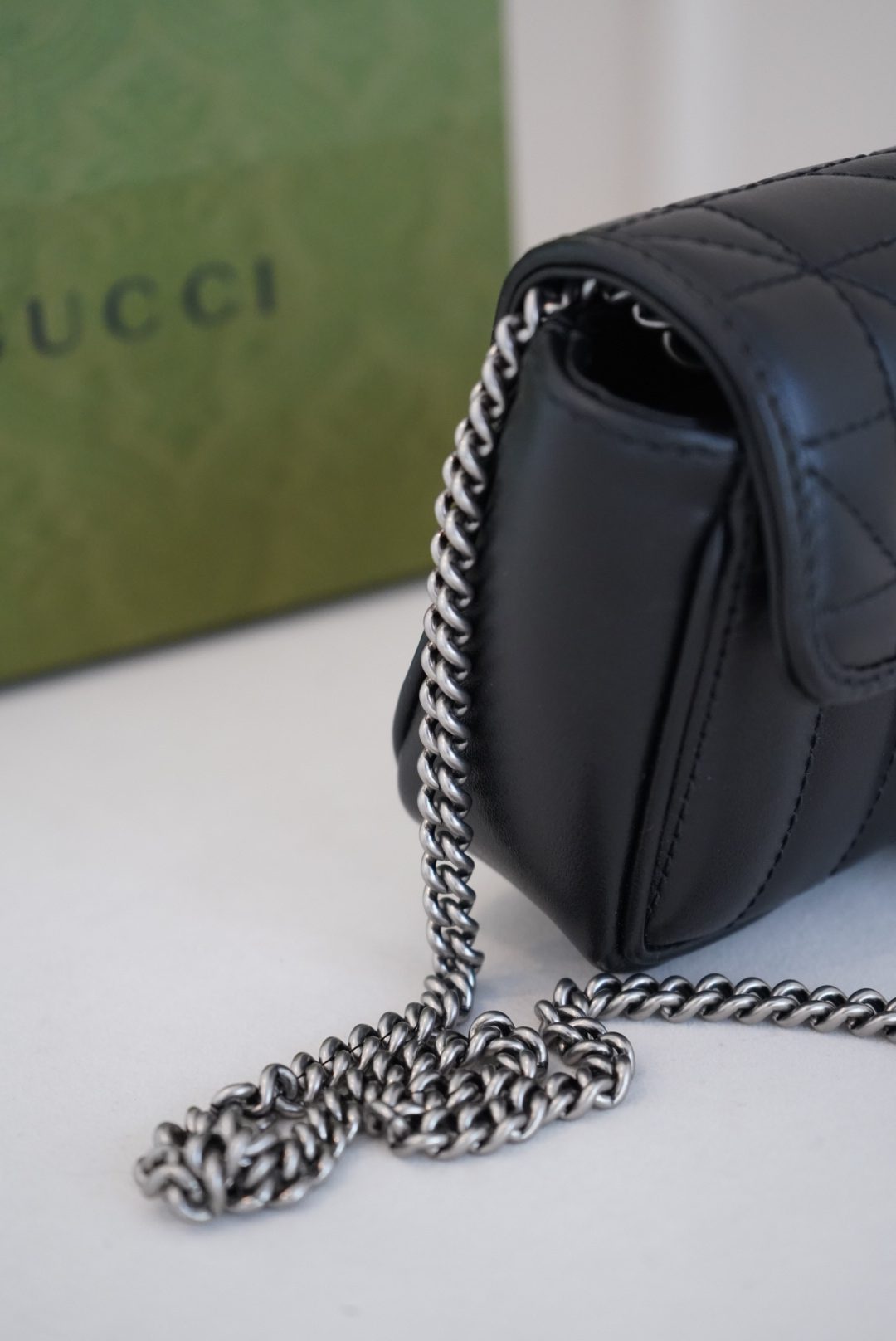 Gucci GG Marmont super mini bag with silver toned double G plaque 2024 - Image 7