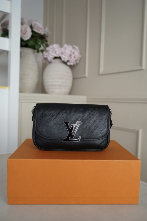 Louis Vuitton Buci bag with silver toned LV resin logo