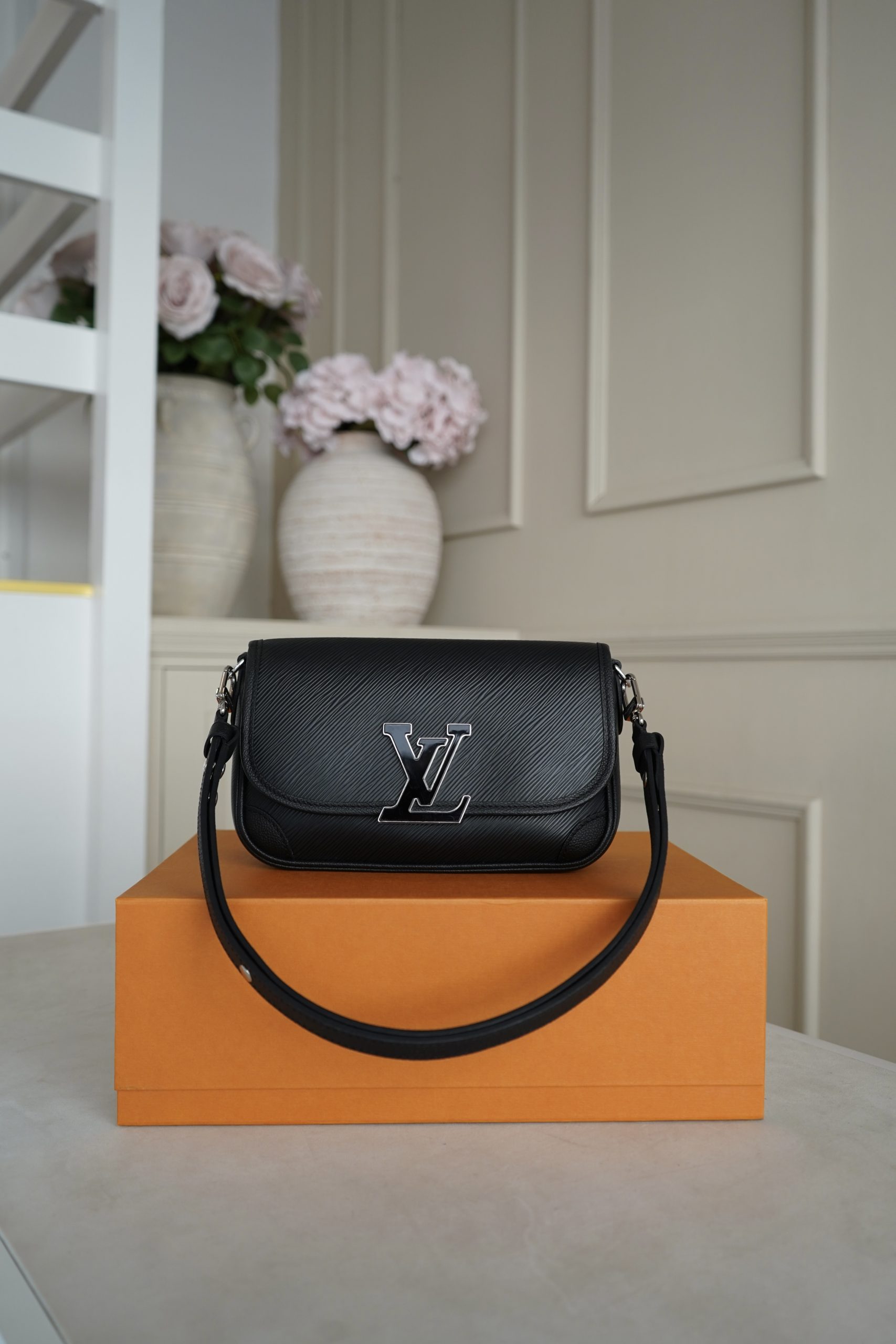 Louis Vuitton Buci bag with silver toned LV resin logo - Image 2