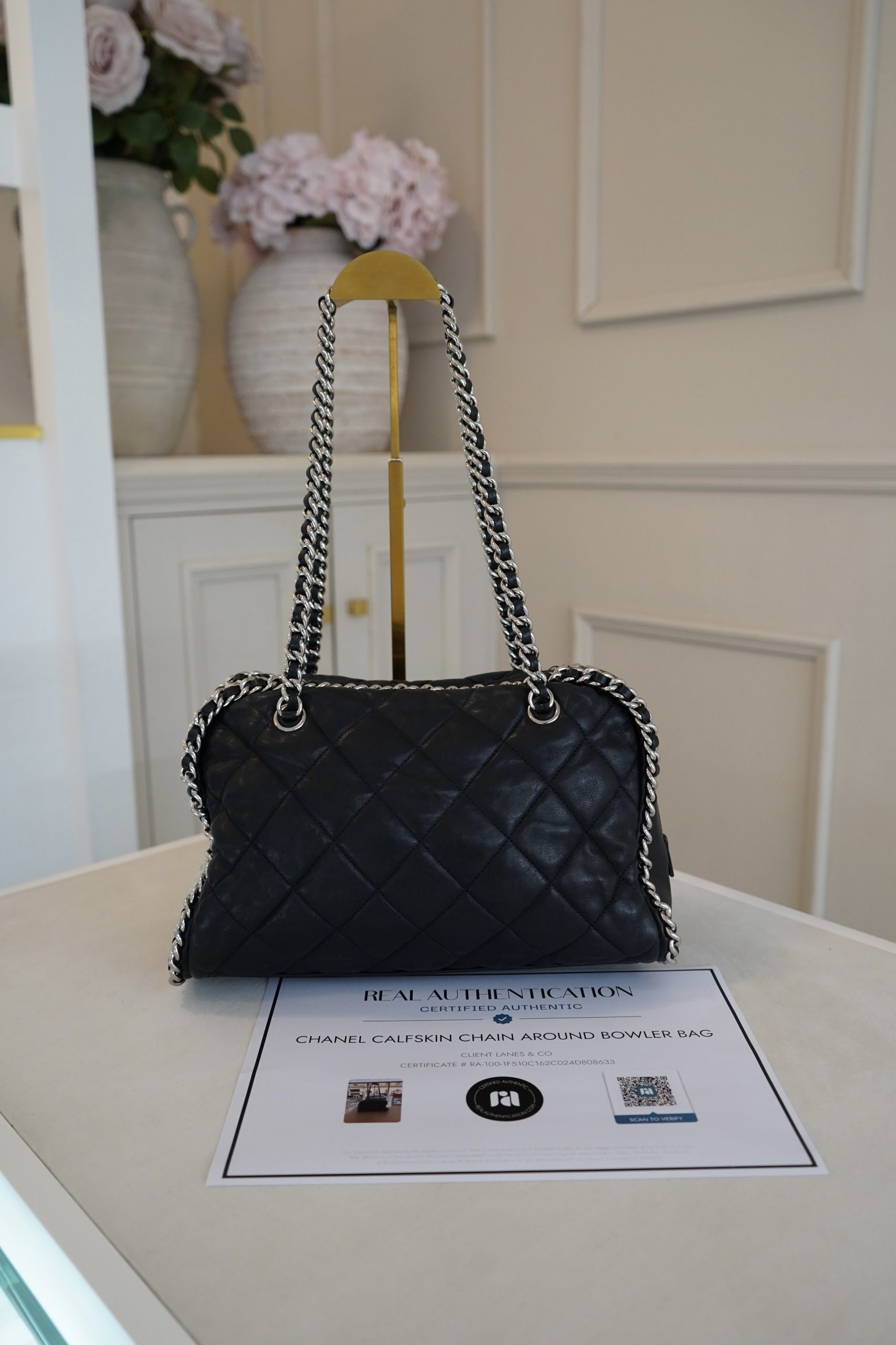 Chanel Calfskin Chain Around Bowler Bag with stainless steel hardware 2011 (Code 15379213) - Image 13