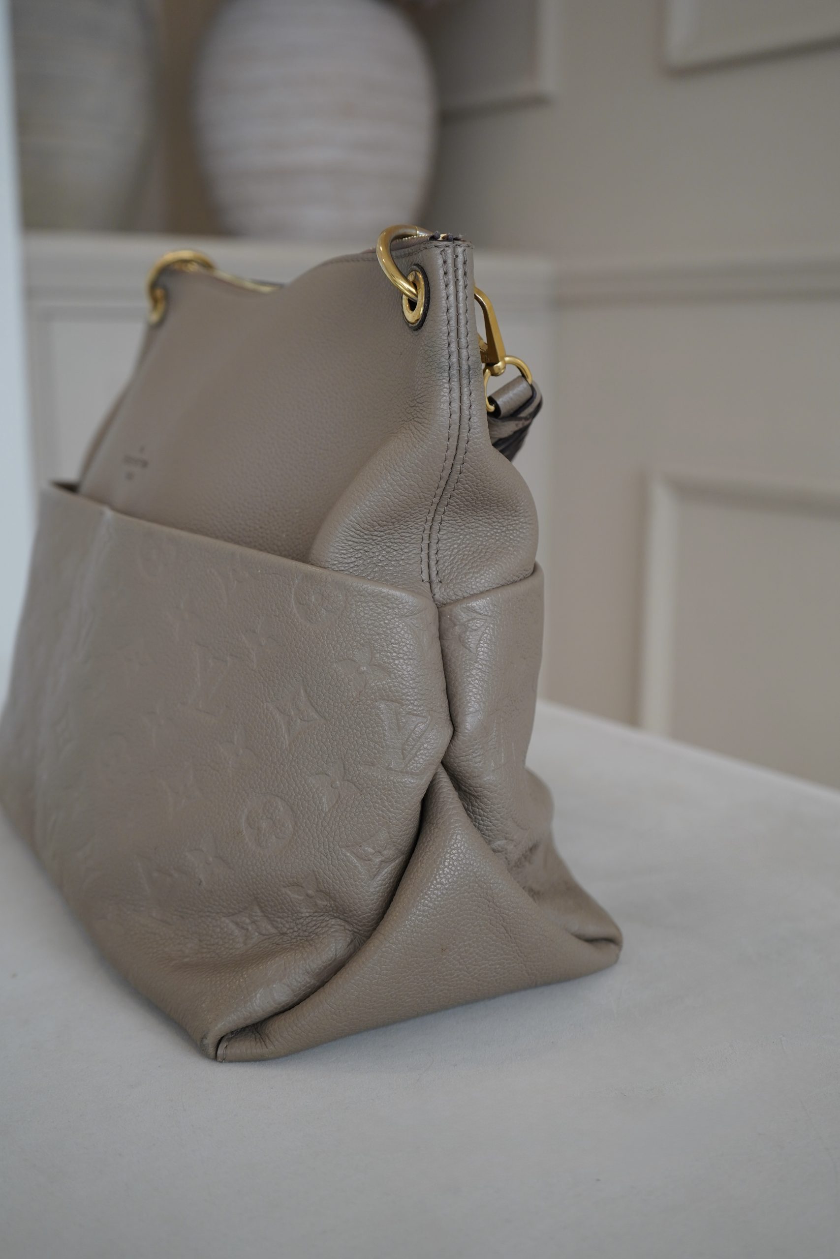 Louis Vuitton Maida Hobo Bag In Tourterelle Monogram Empreinte Leather - Image 10