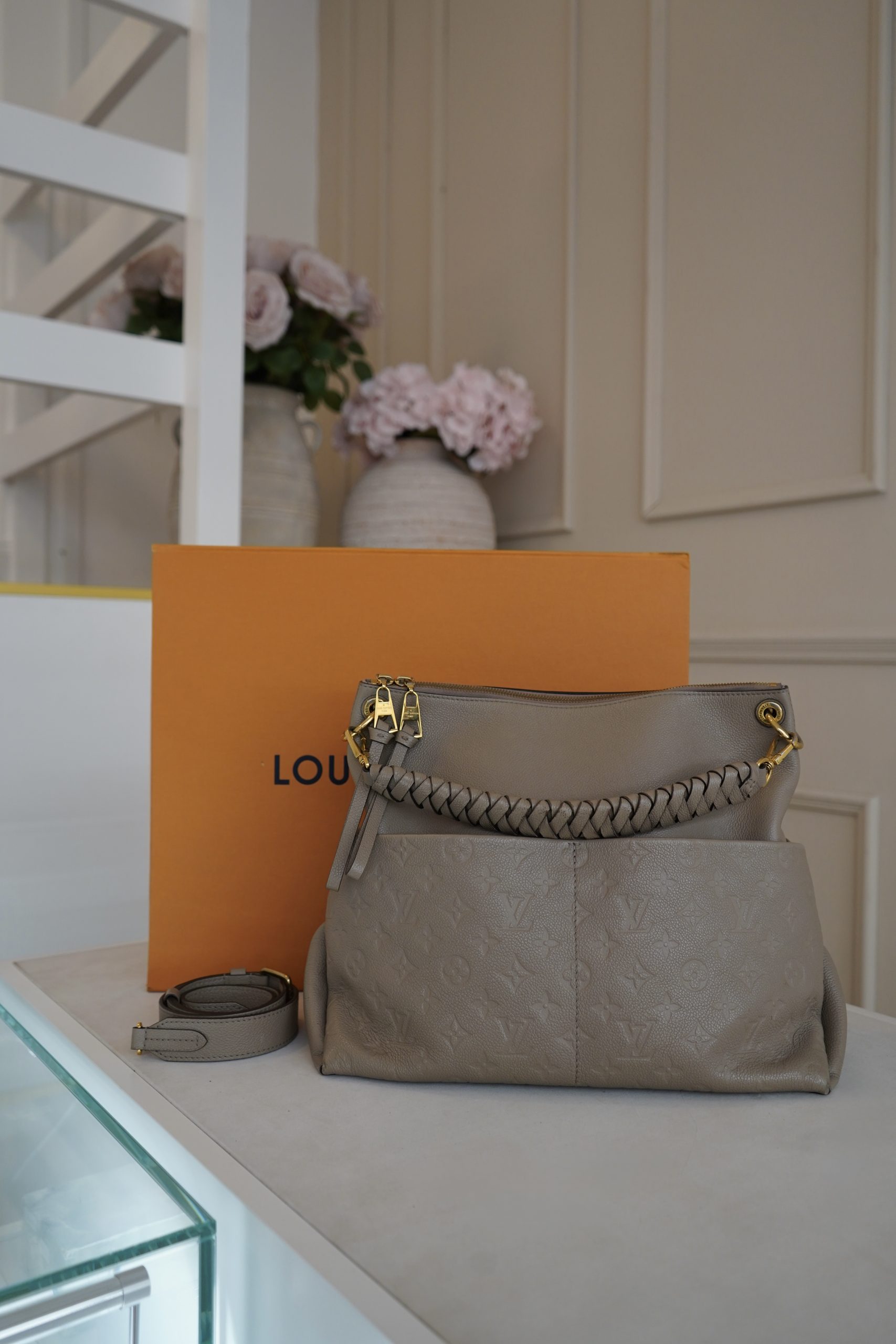 Louis Vuitton Maida Hobo Bag In Tourterelle Monogram Empreinte Leather - Image 7