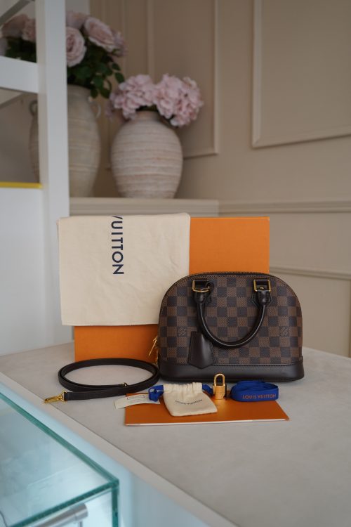 Louis Vuitton Alma BB Damier Ebene Canvas.
