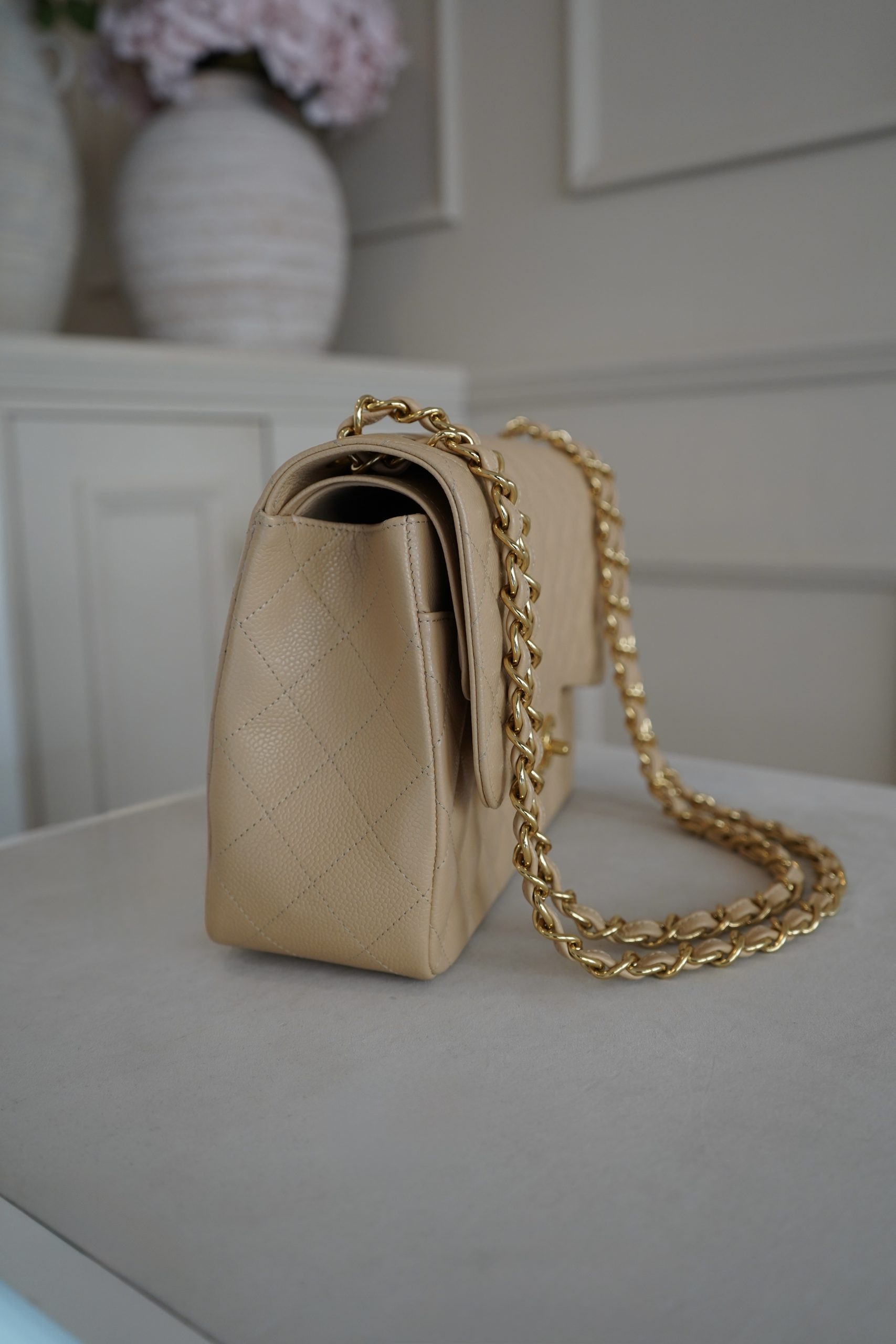 Chanel Jumbo Classic Double Flap Beige Caviar With Gold Hardware 2015/2016 Model - Image 3
