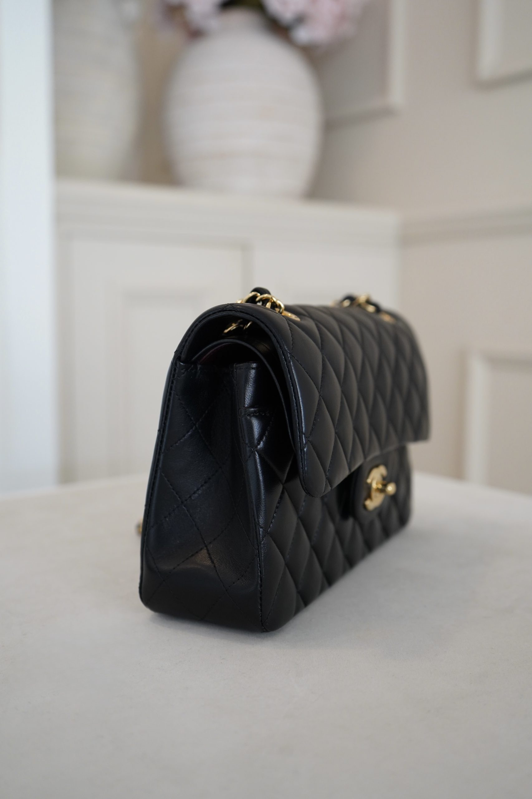 Chanel Medium Classic Double Fap Black Lambskin With Gold Hardware - Image 2