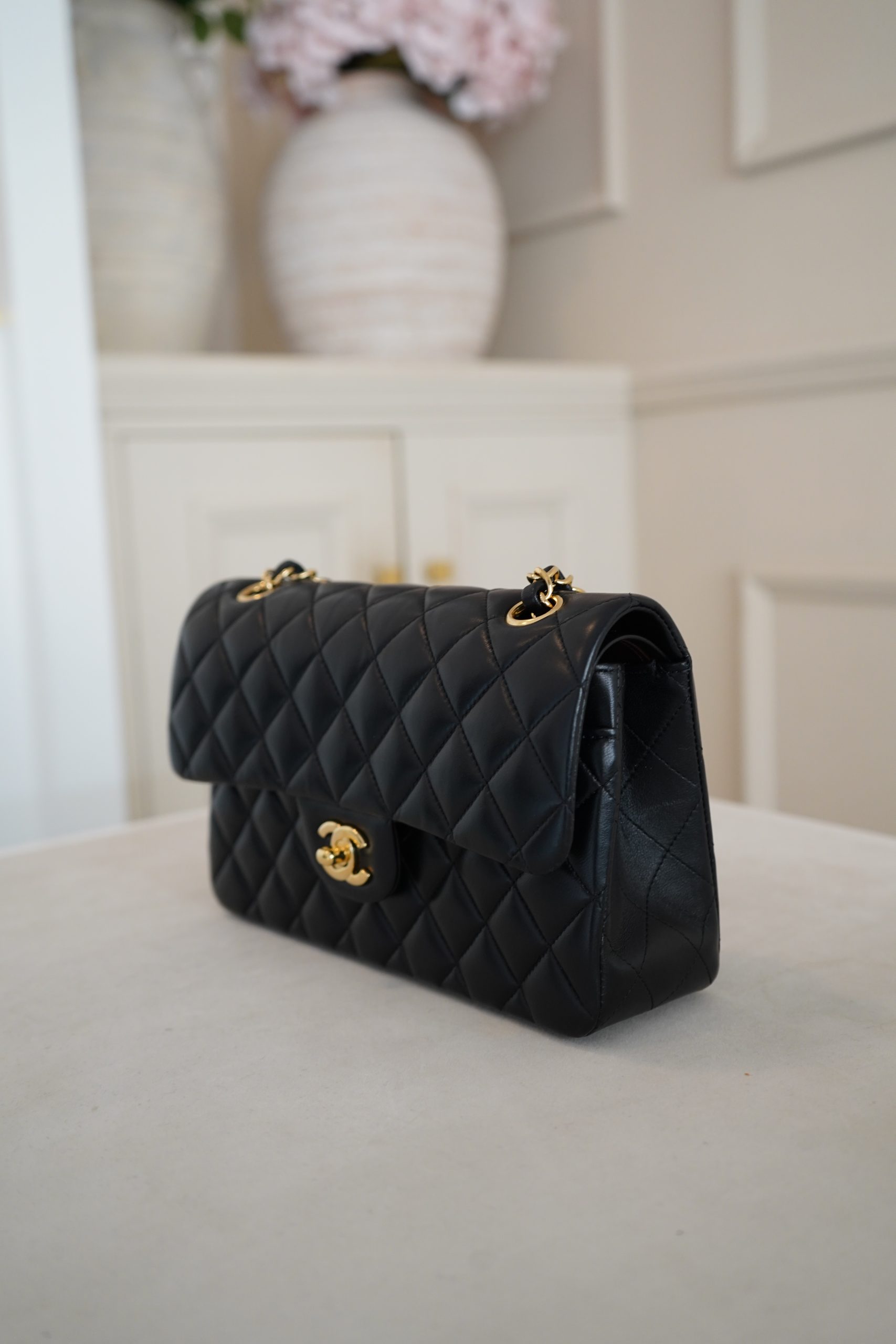 Chanel Medium Classic Double Fap Black Lambskin With Gold Hardware - Image 3