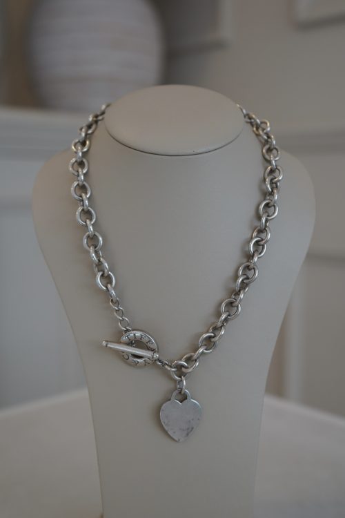 Sterling Silver Tiffany & Co Return To Tiffany Heart Tag Toggle Necklace