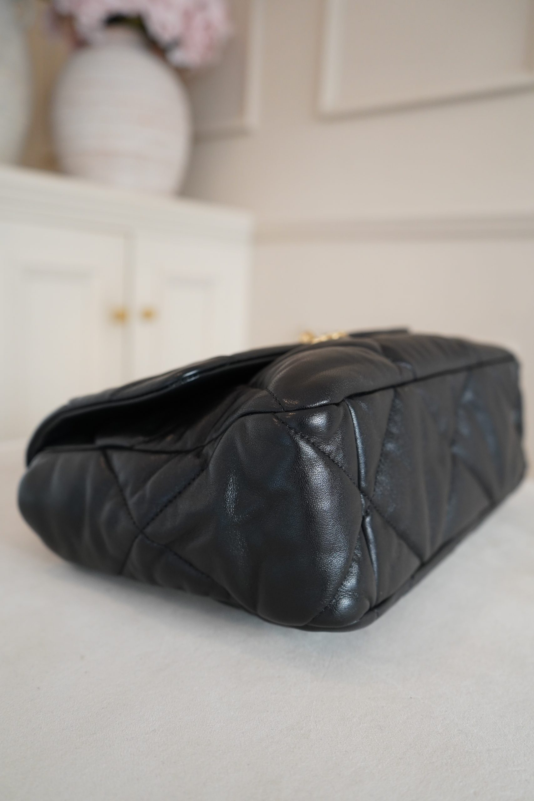 Chanel 19 Large Flap Black Quilted Bag - Image 6