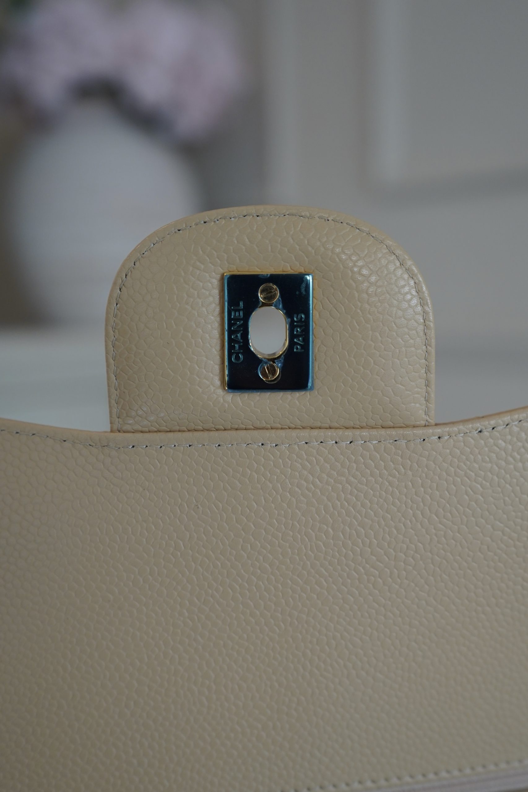 Chanel Jumbo Classic Double Flap Beige Caviar With Gold Hardware 2015/2016 Model - Image 7