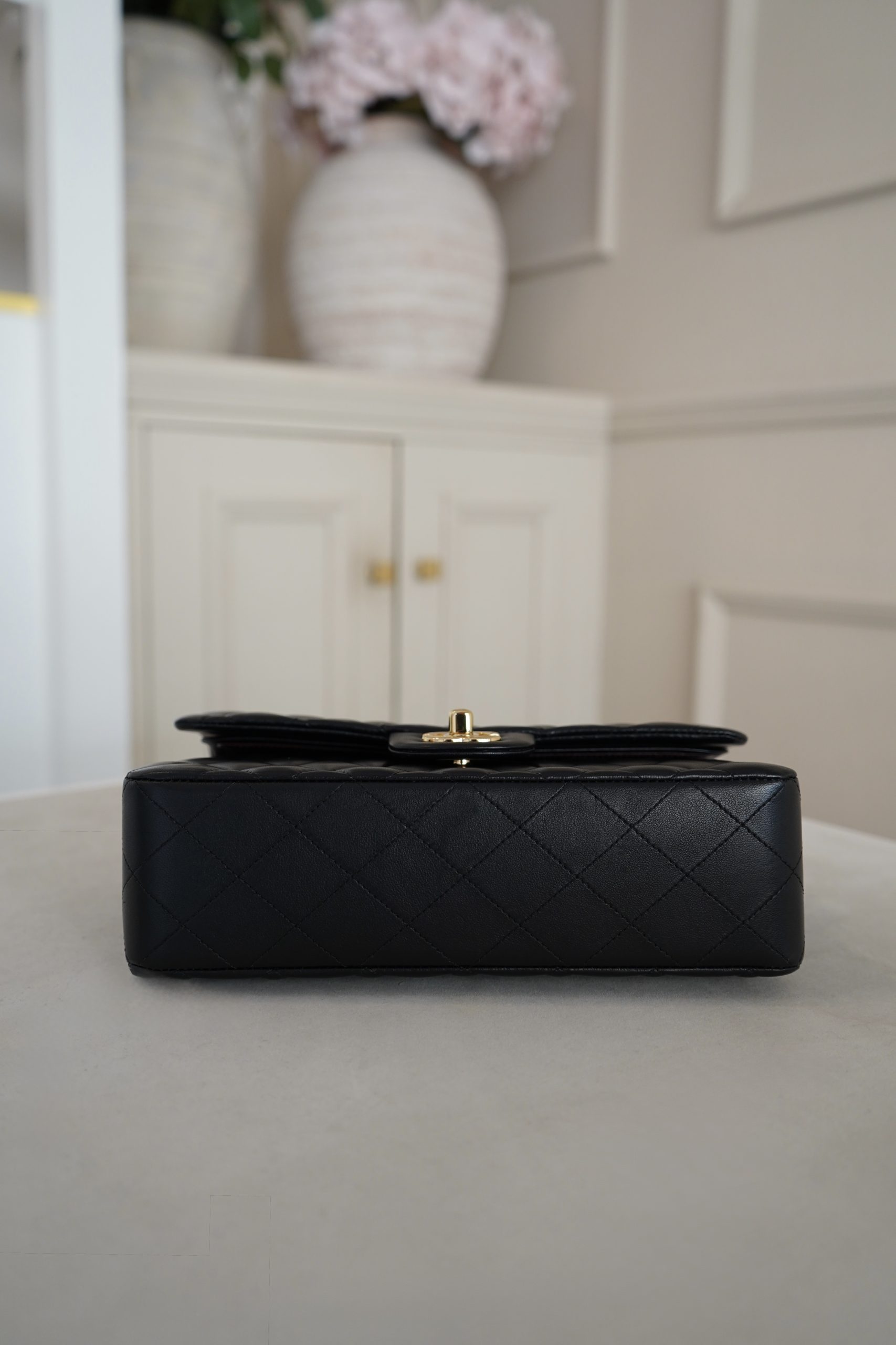 Chanel Medium Classic Double Fap Black Lambskin With Gold Hardware - Image 6
