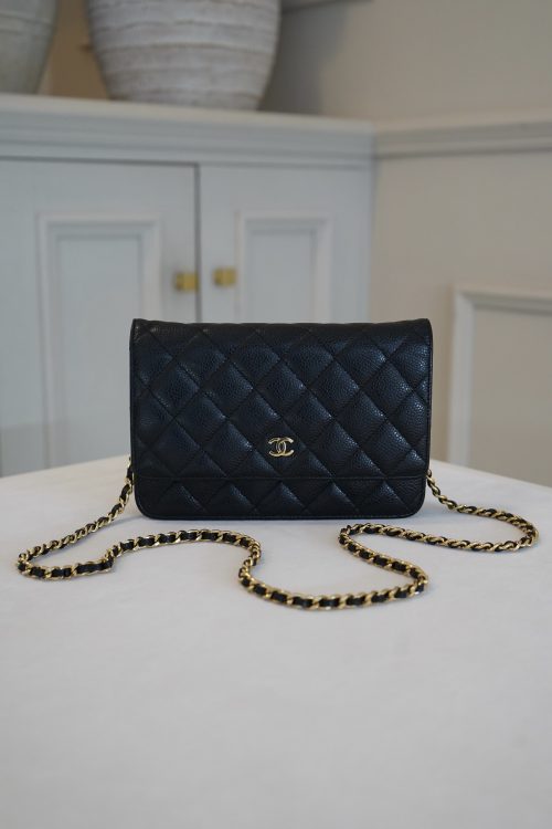 Chanel Classic Wallet On Chain In Black Caviar Leather